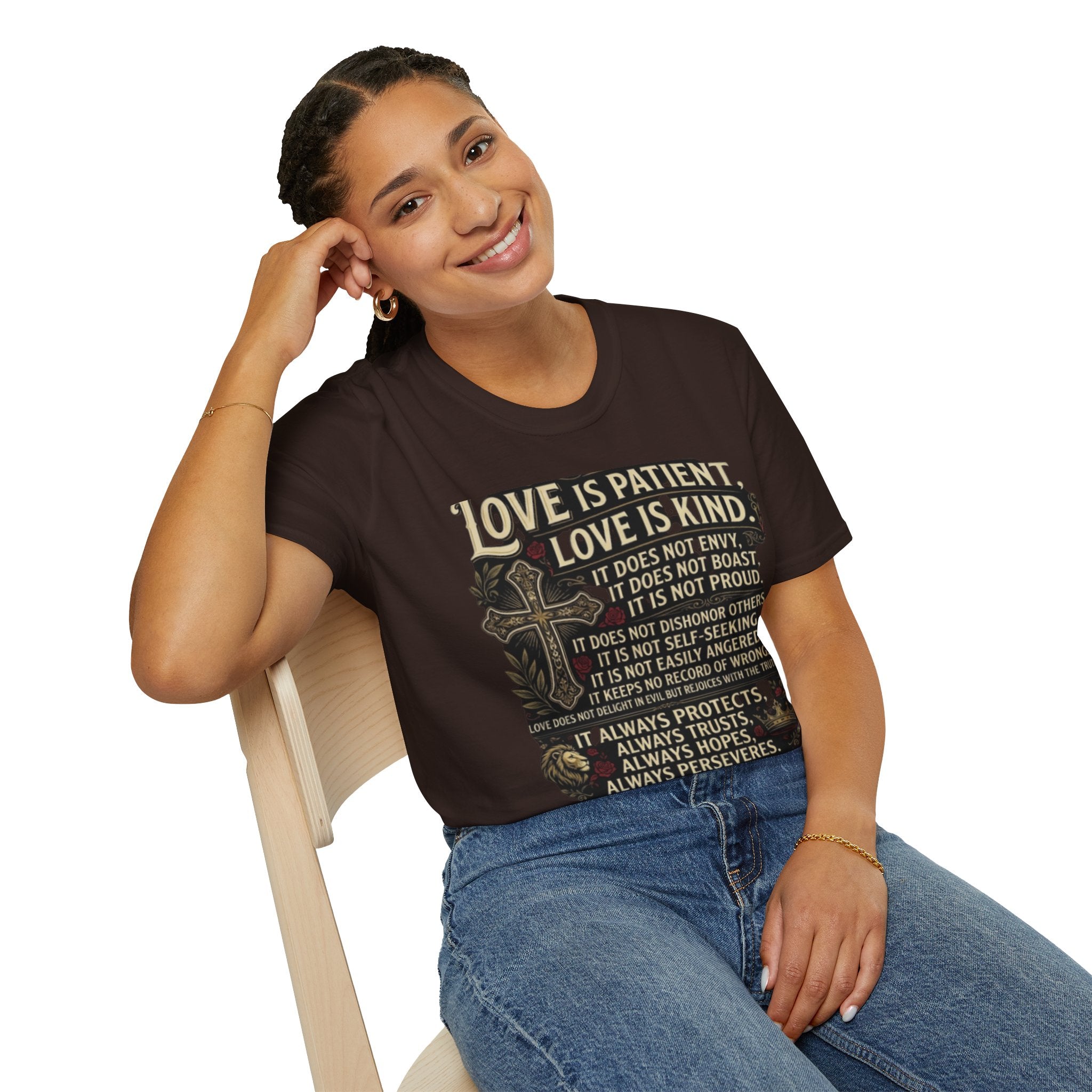 Love Is Patient Scripture T-Shirt — 1 Corinthians 13 Christian Faith Tee