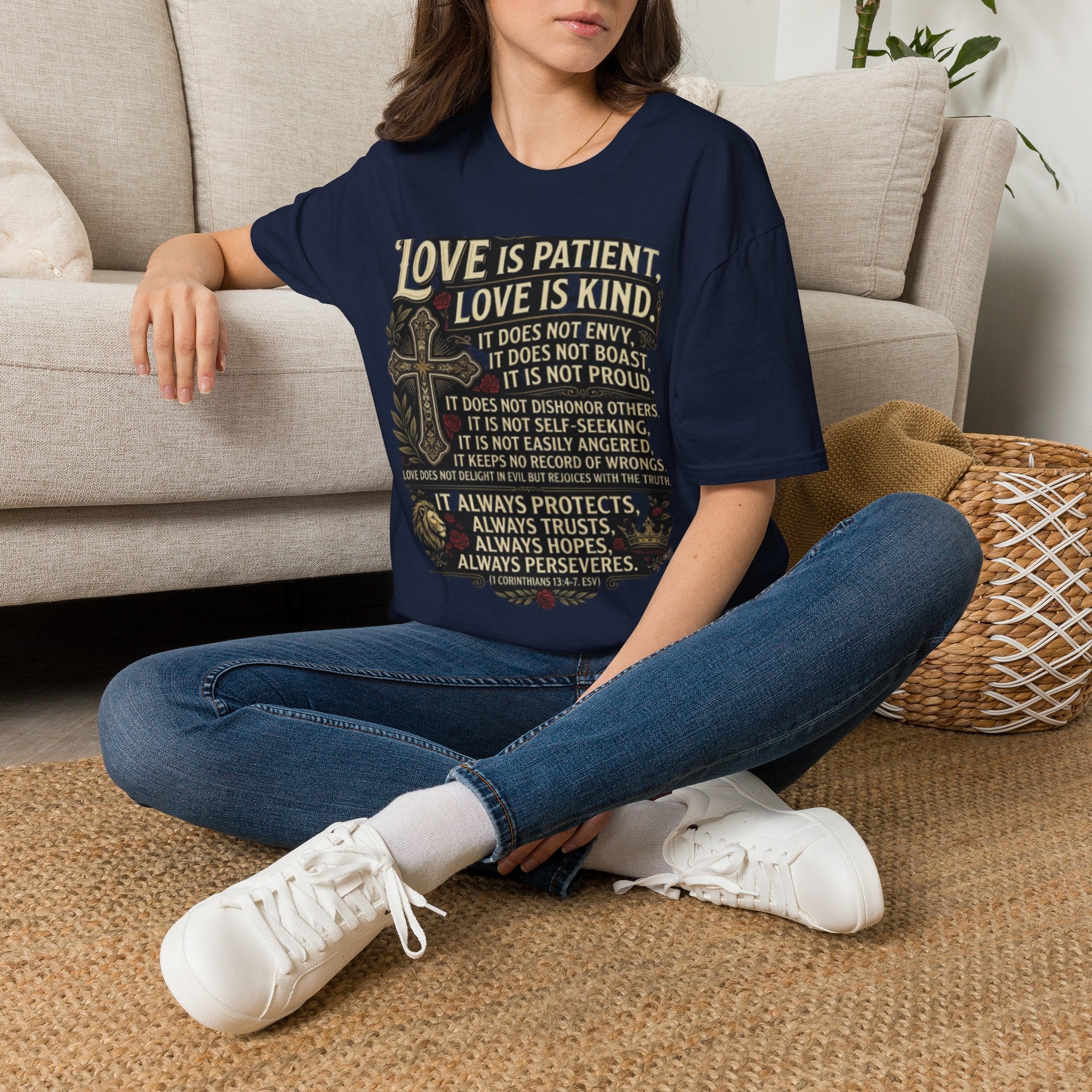 Love Is Patient Scripture T-Shirt — 1 Corinthians 13 Christian Faith Tee