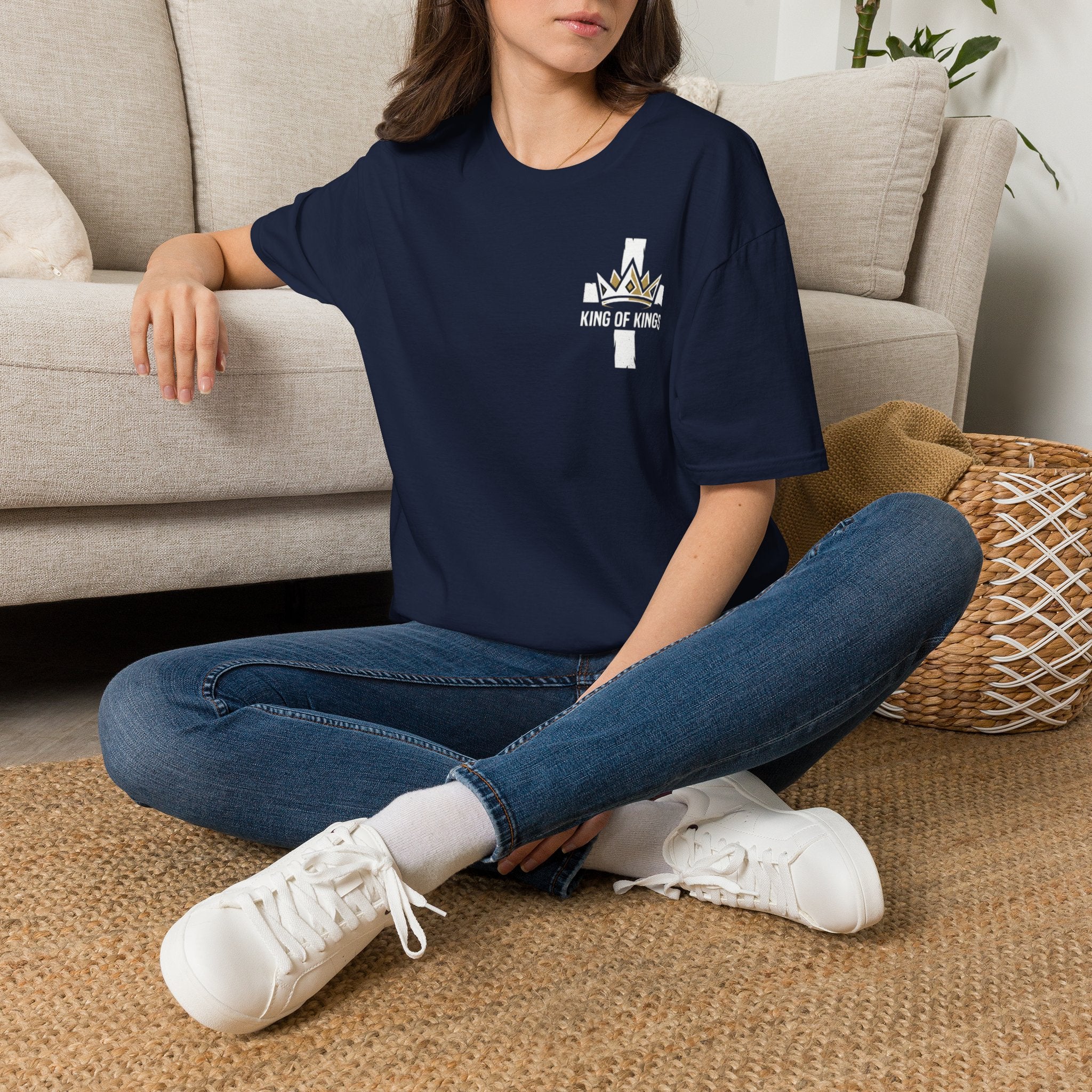 King of Kings Cross T‑Shirt — Christian Faith Crown Graphic