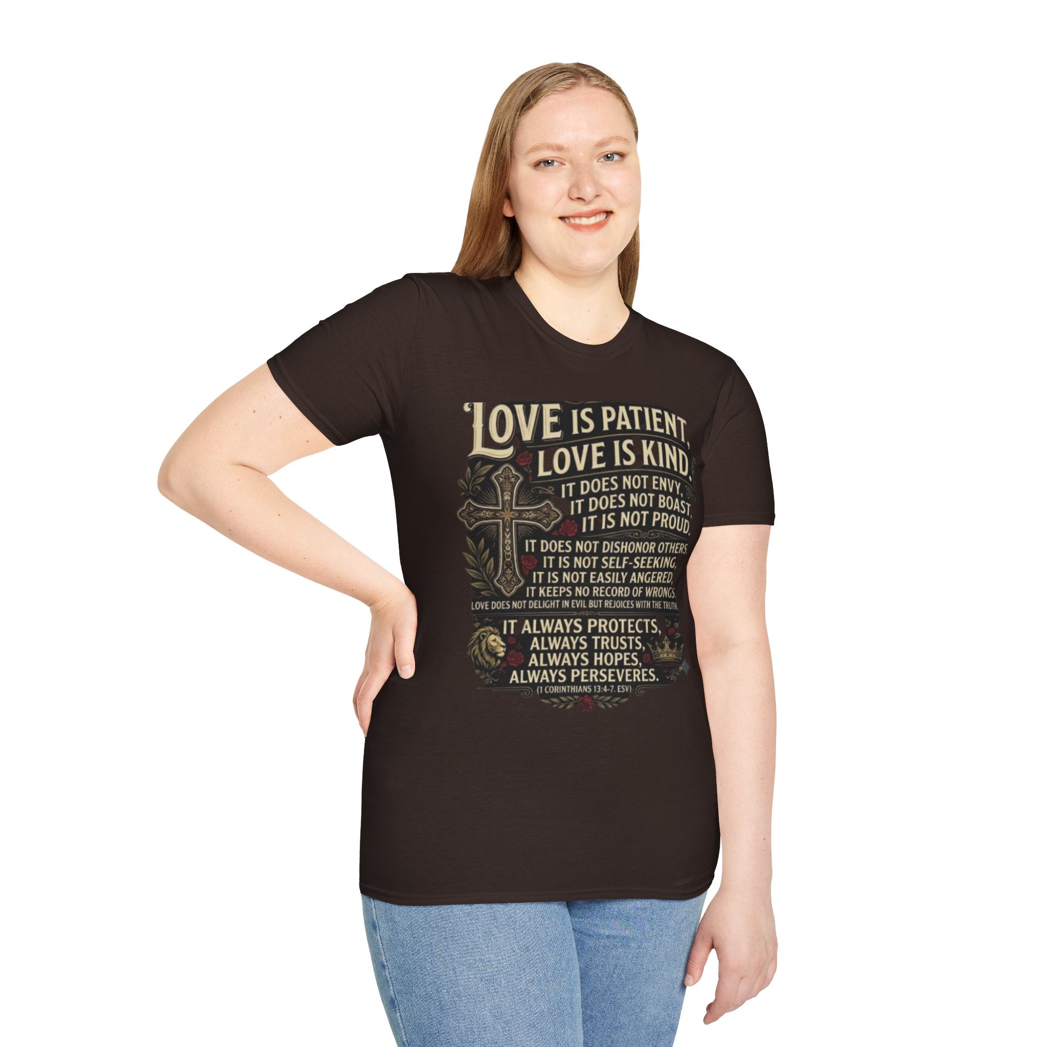 Love Is Patient Scripture T-Shirt — 1 Corinthians 13 Christian Faith Tee