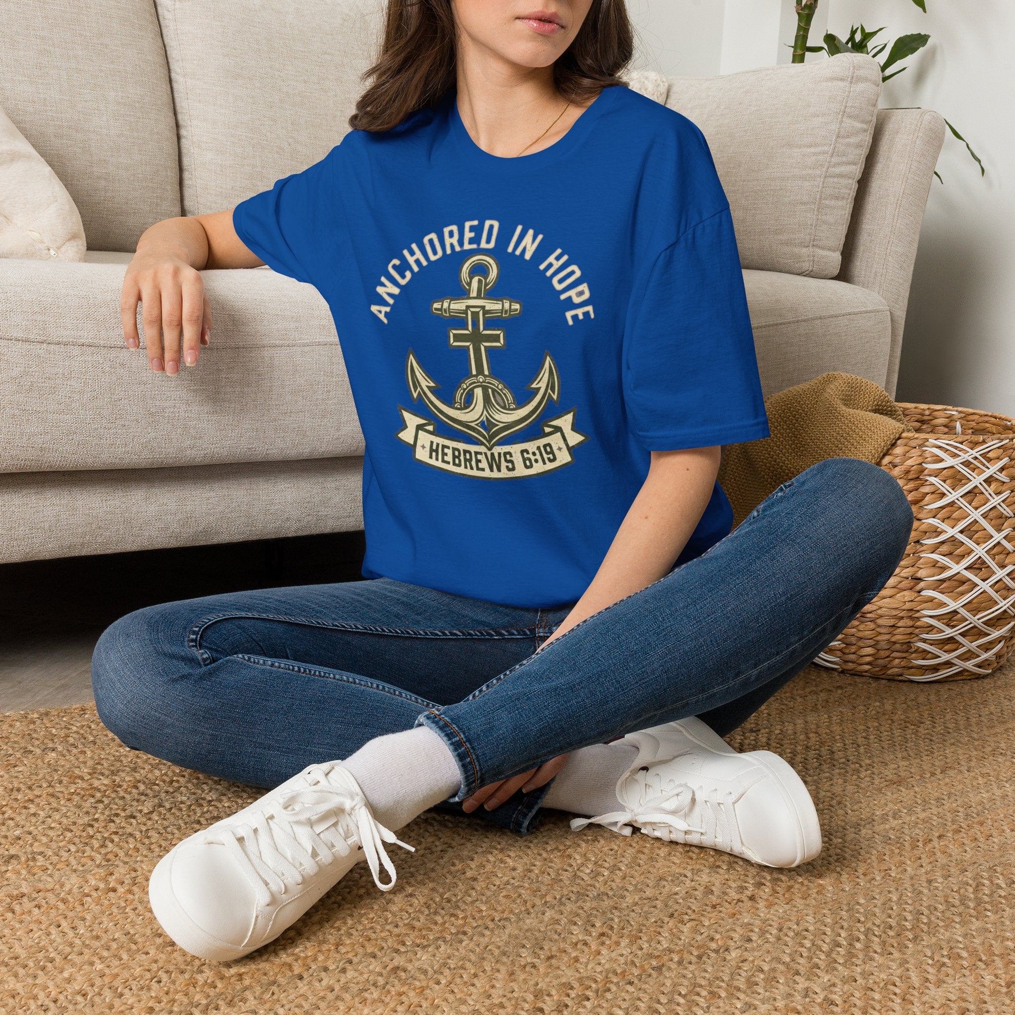 Anchored In Hope T-Shirt — Hebrews 6:19 Christian Faith Tee