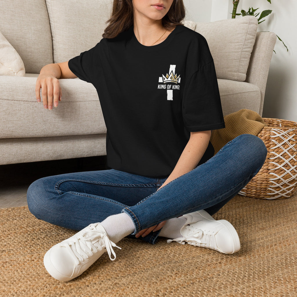 King of Kings Cross T‑Shirt — Christian Faith Crown Graphic