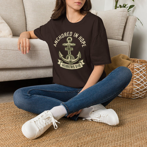 Anchored In Hope T-Shirt — Hebrews 6:19 Christian Faith Tee