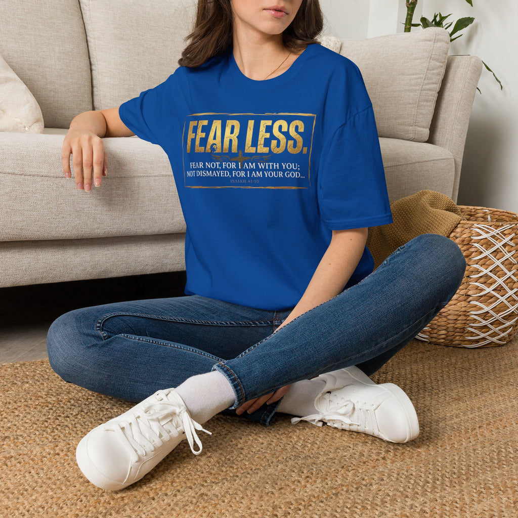 Fear Less T‑Shirt — Inspirational Christian Scripture Tee (Isaiah 41:10)