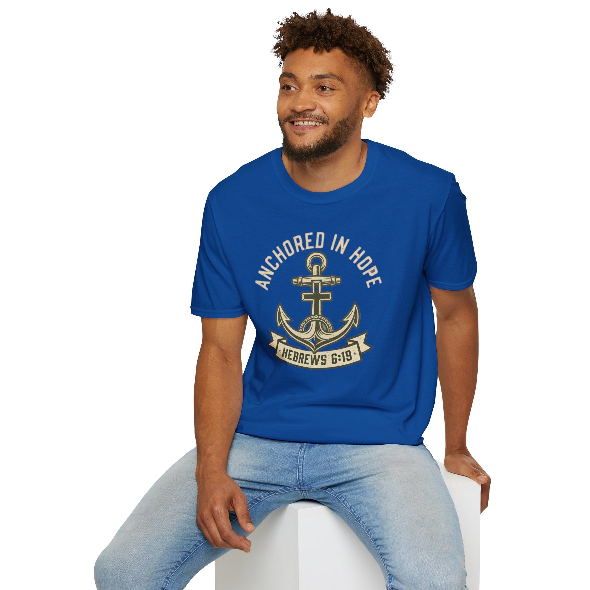 Anchored In Hope T-Shirt — Hebrews 6:19 Christian Faith Tee