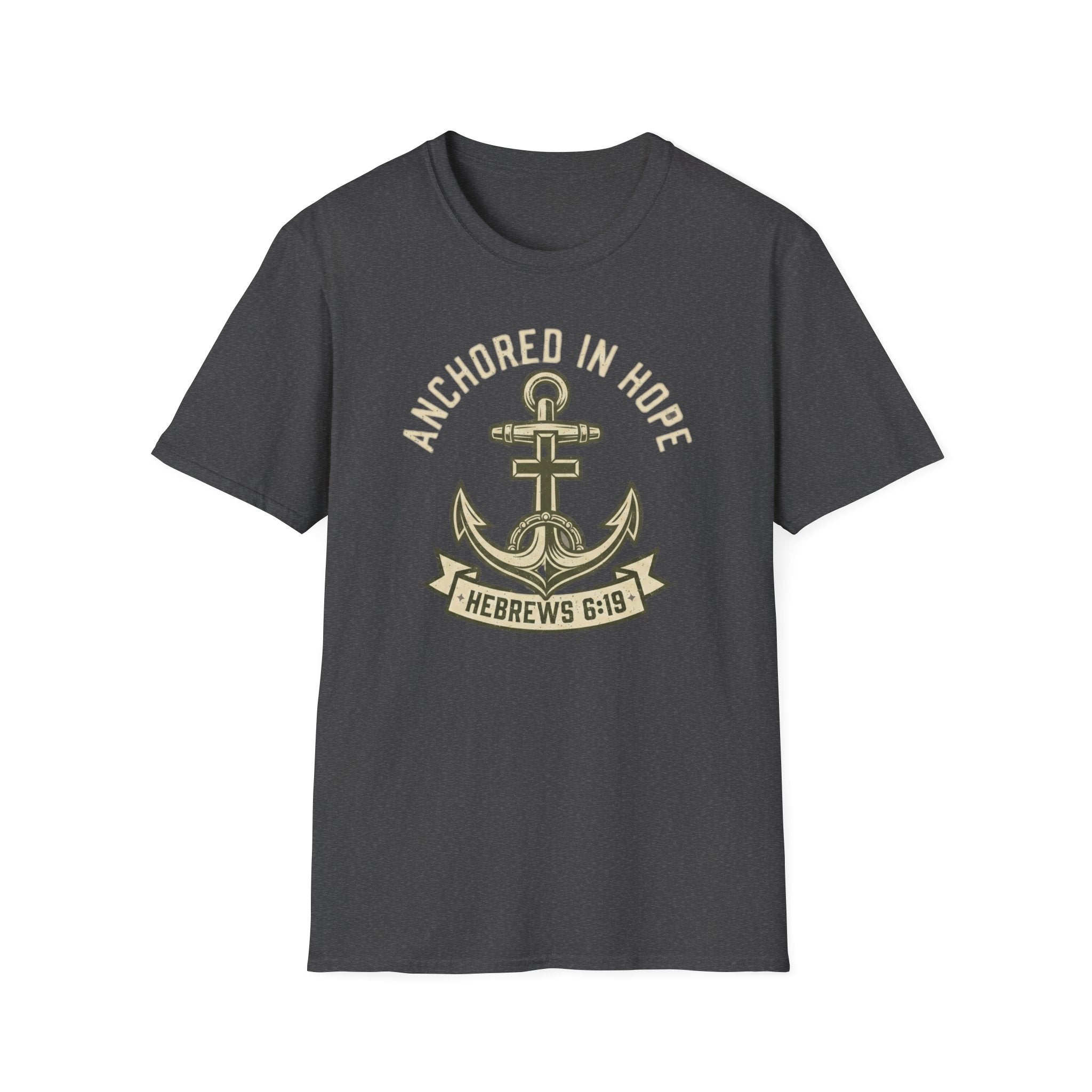 Anchored In Hope T-Shirt — Hebrews 6:19 Christian Faith Tee