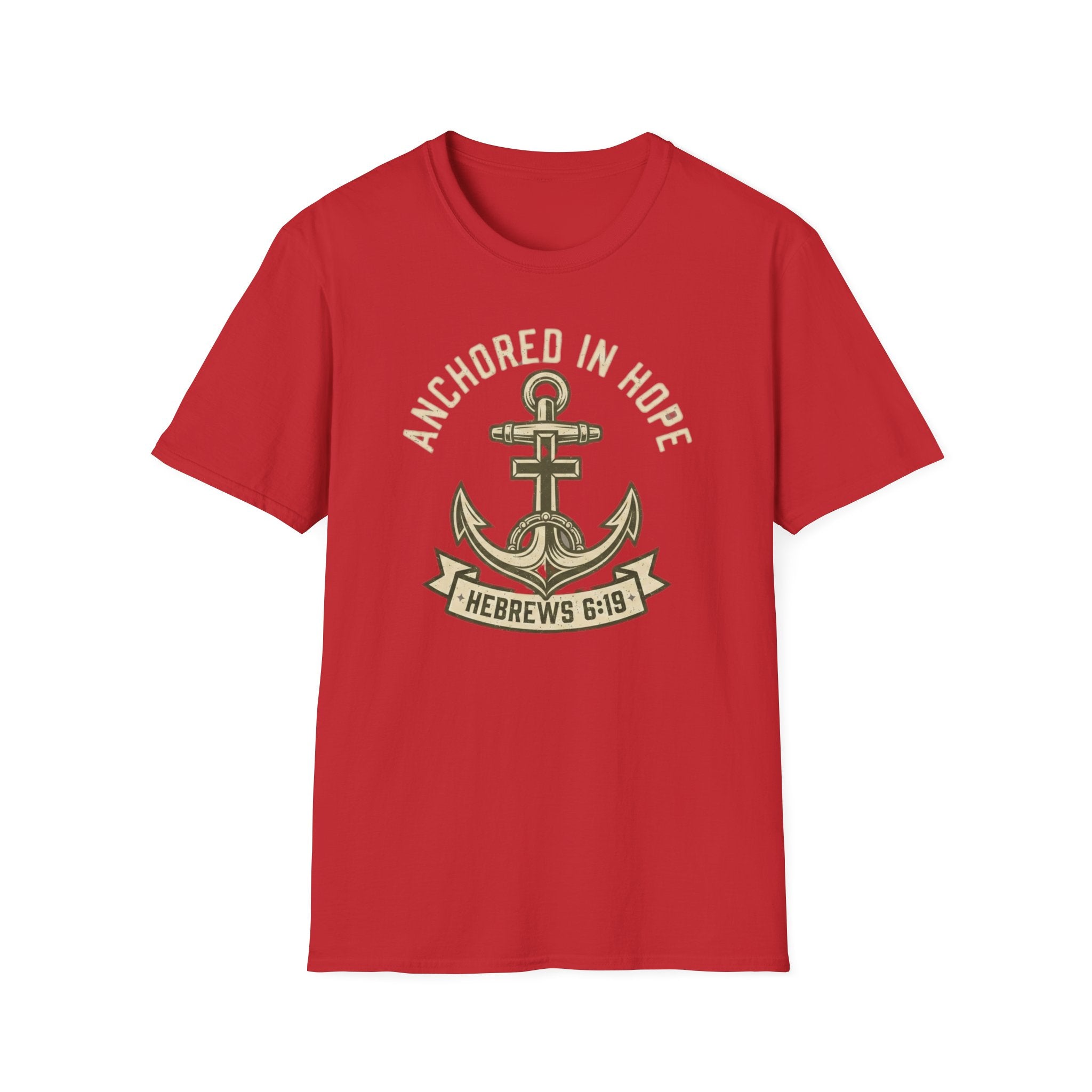 Anchored In Hope T-Shirt — Hebrews 6:19 Christian Faith Tee