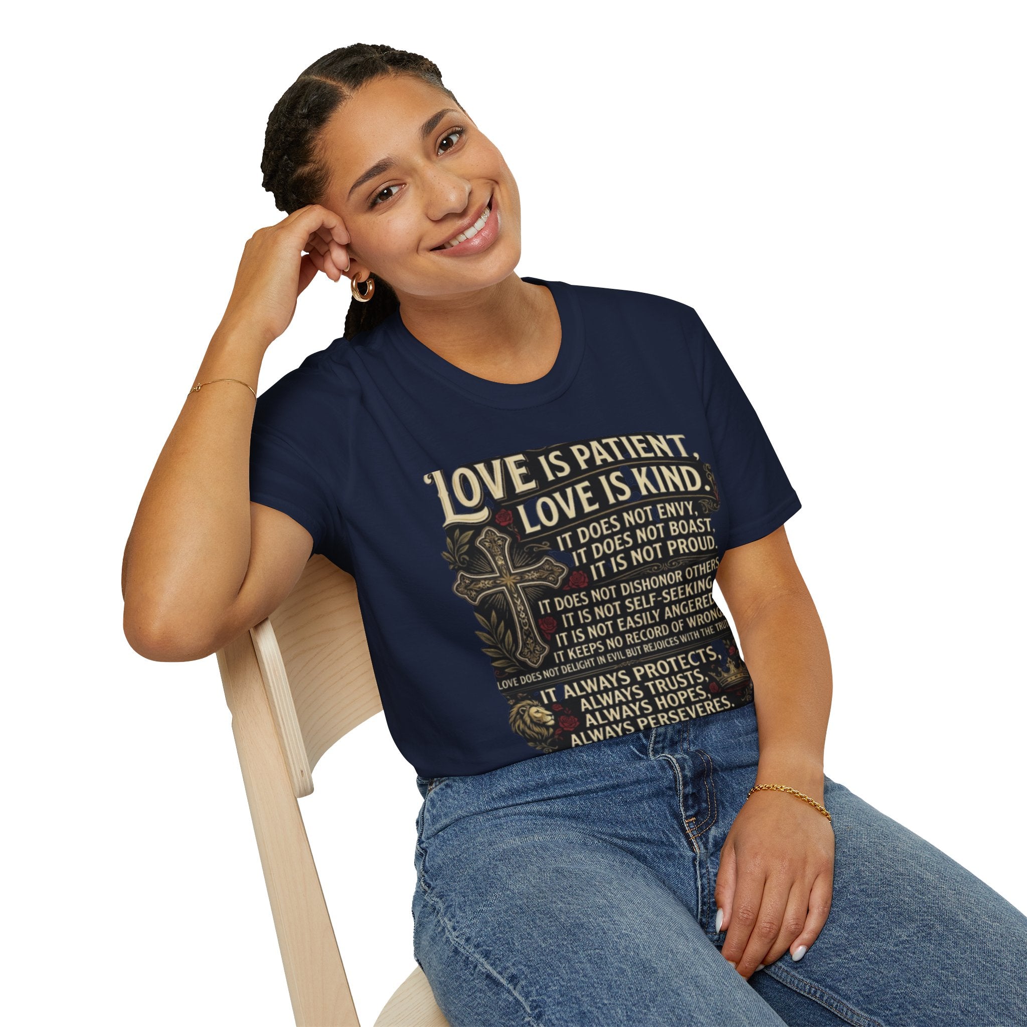 Love Is Patient Scripture T-Shirt — 1 Corinthians 13 Christian Faith Tee