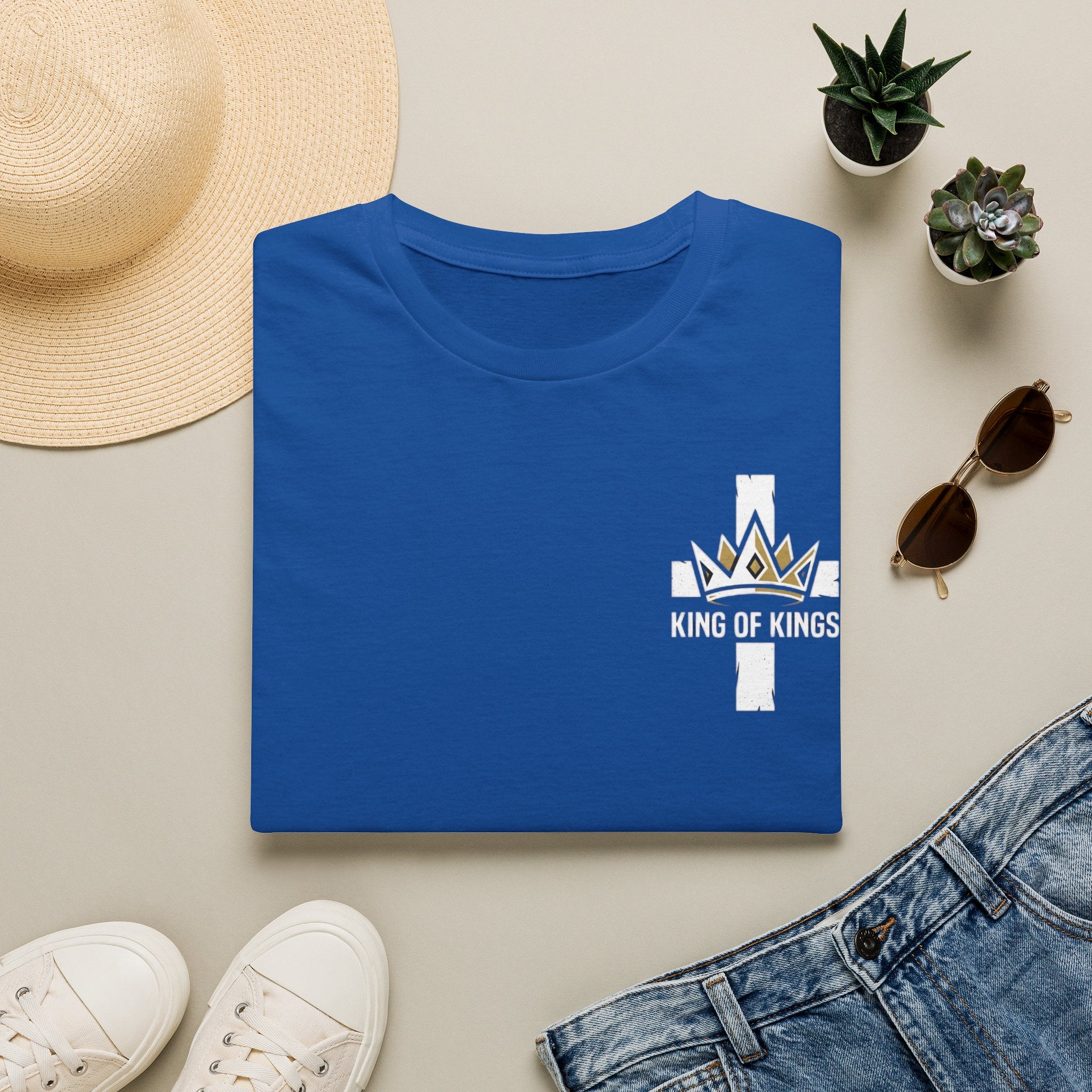 King of Kings Cross T‑Shirt — Christian Faith Crown Graphic