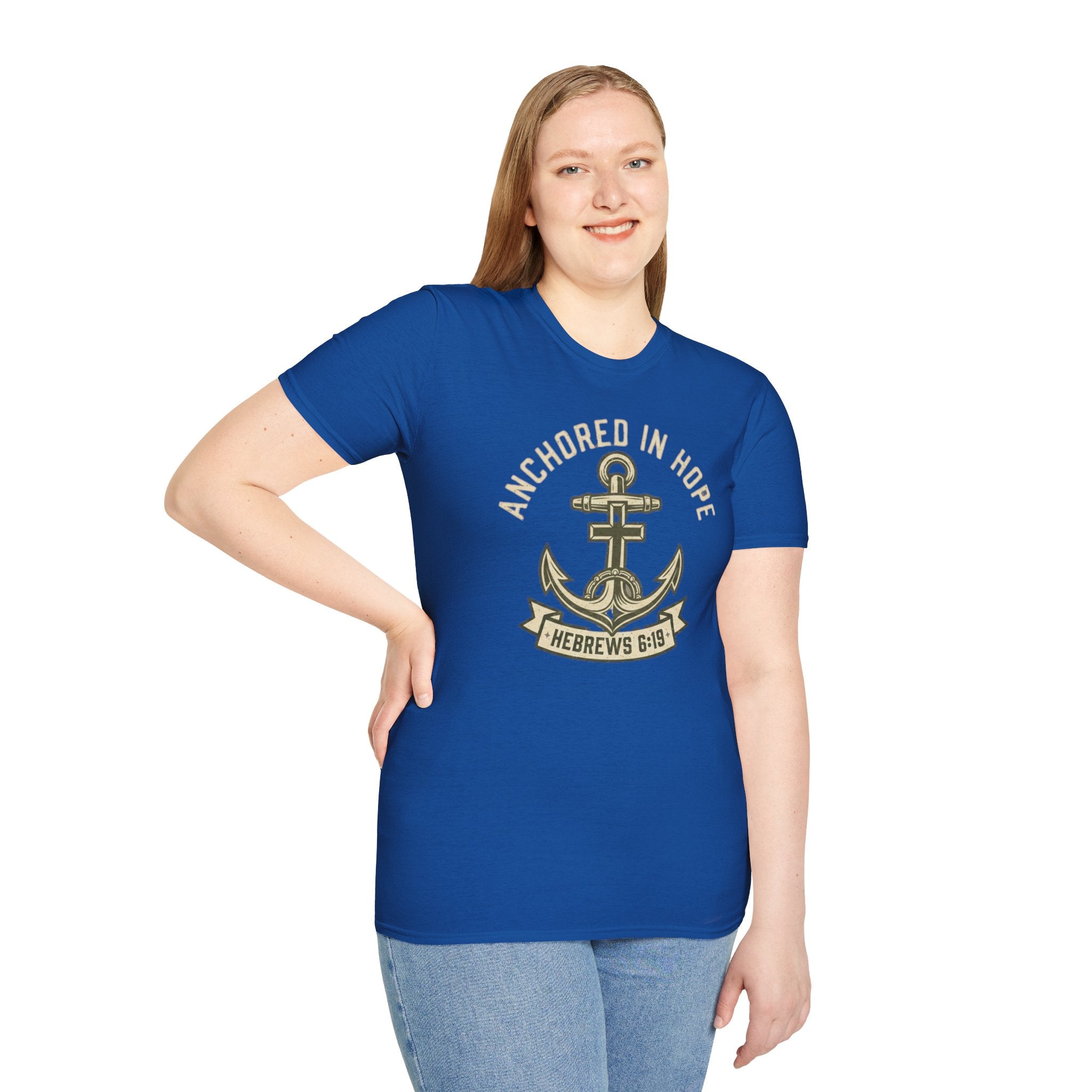 Anchored In Hope T-Shirt — Hebrews 6:19 Christian Faith Tee
