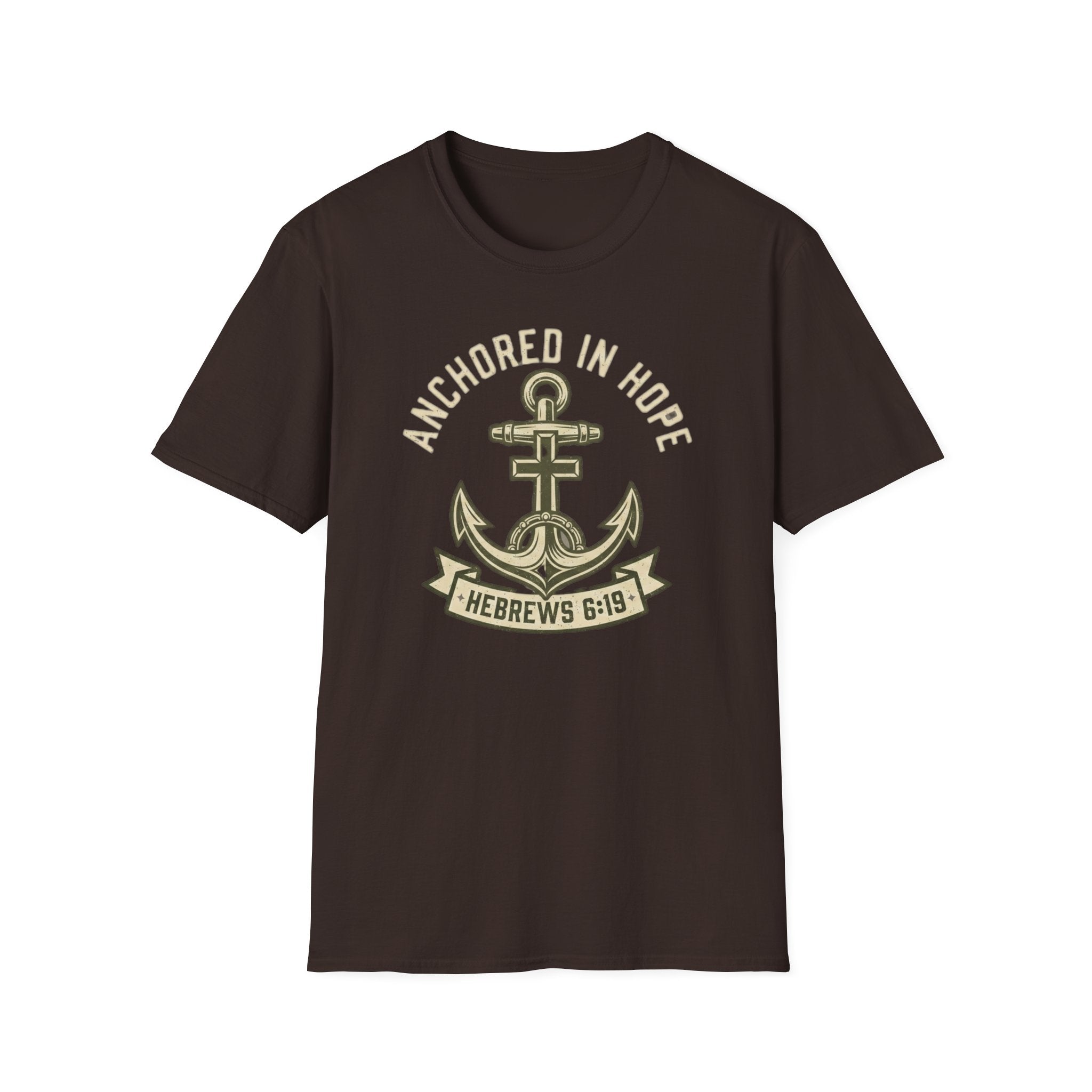 Anchored In Hope T-Shirt — Hebrews 6:19 Christian Faith Tee