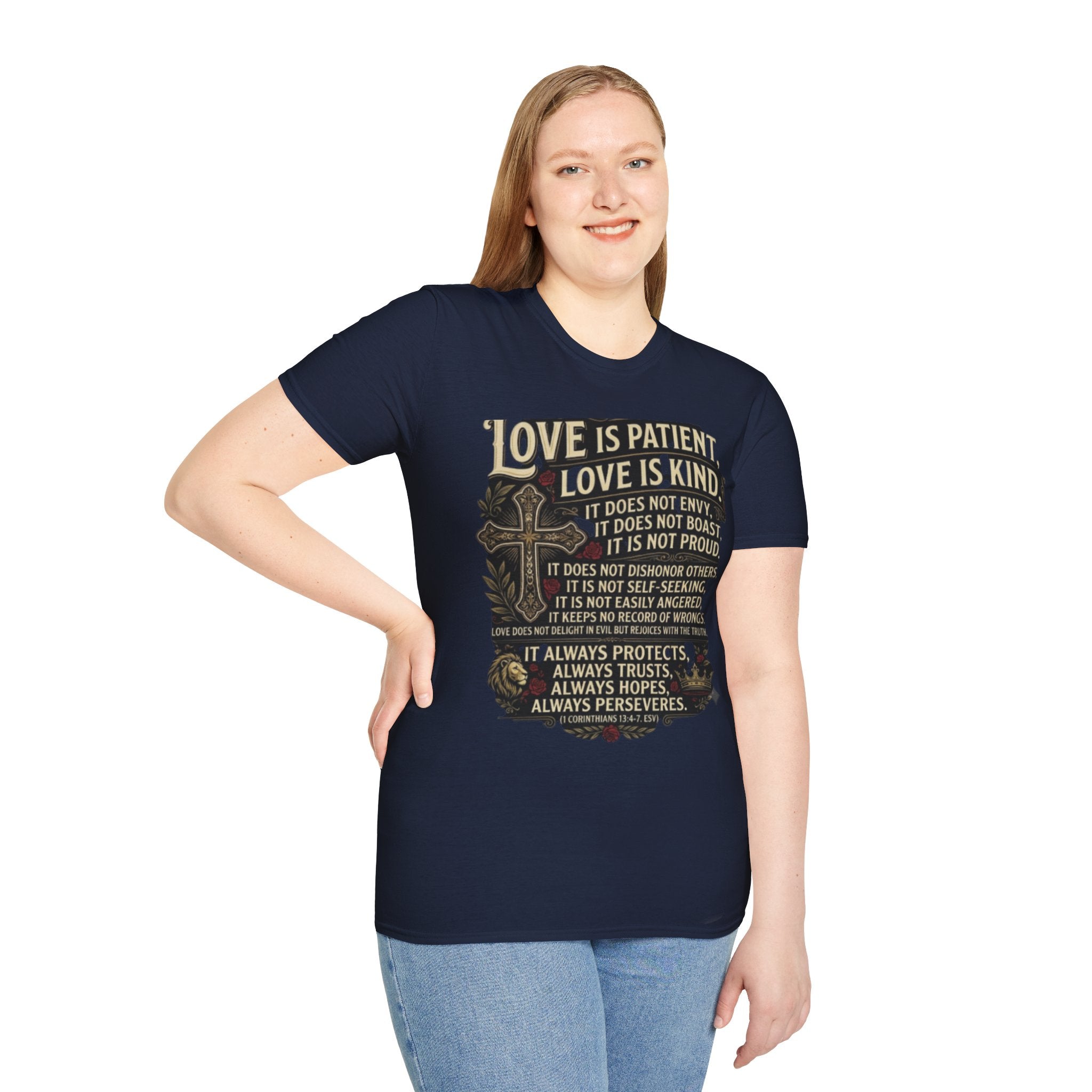 Love Is Patient Scripture T-Shirt — 1 Corinthians 13 Christian Faith Tee