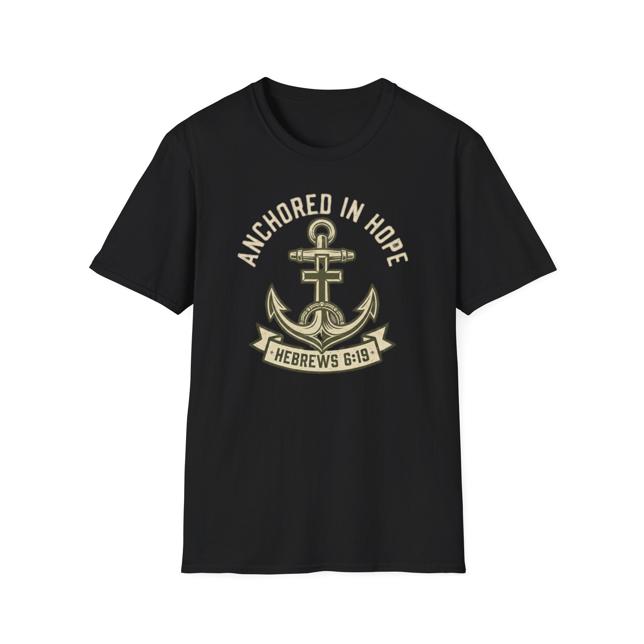 Anchored In Hope T-Shirt — Hebrews 6:19 Christian Faith Tee