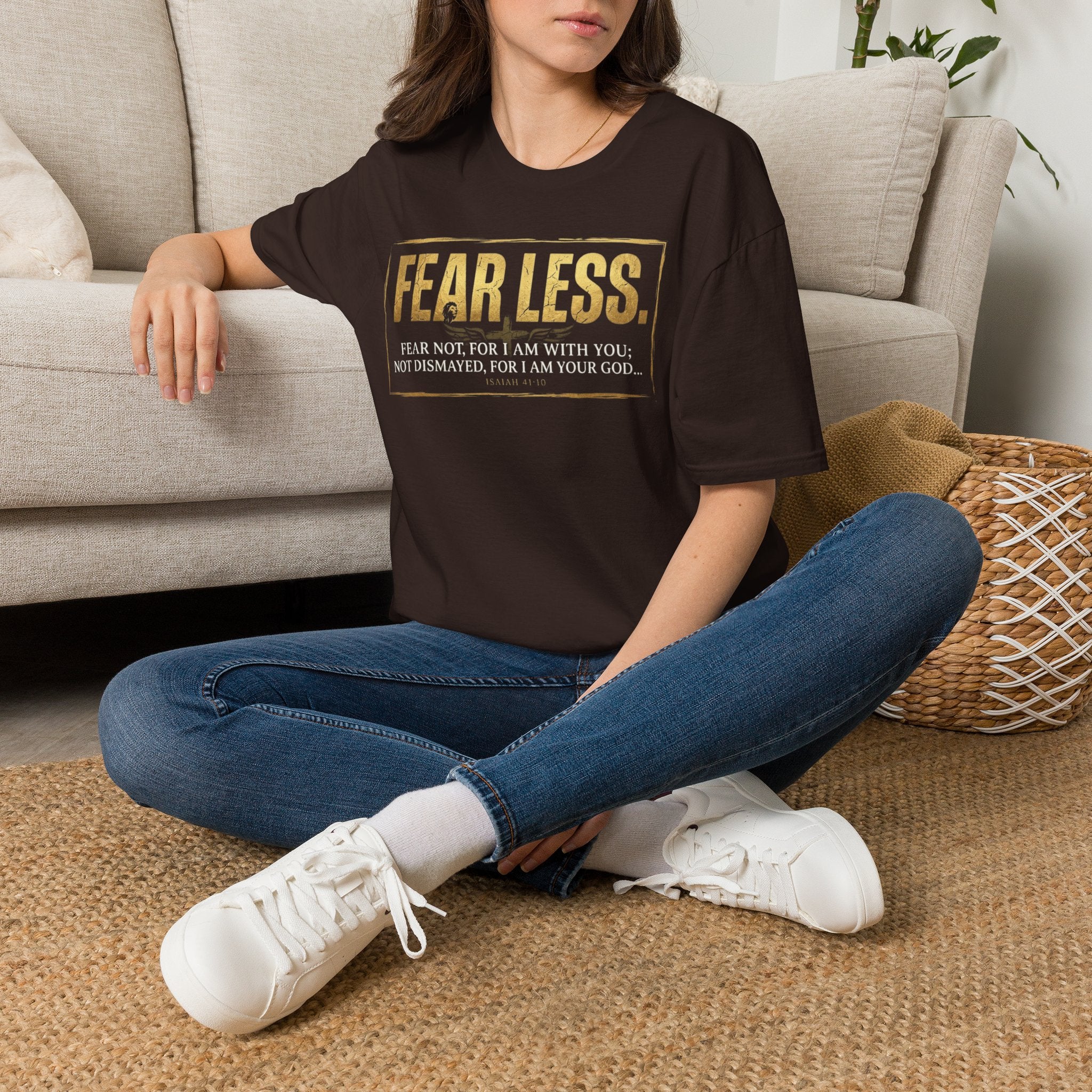 Fear Less T‑Shirt — Inspirational Christian Scripture Tee (Isaiah 41:10)