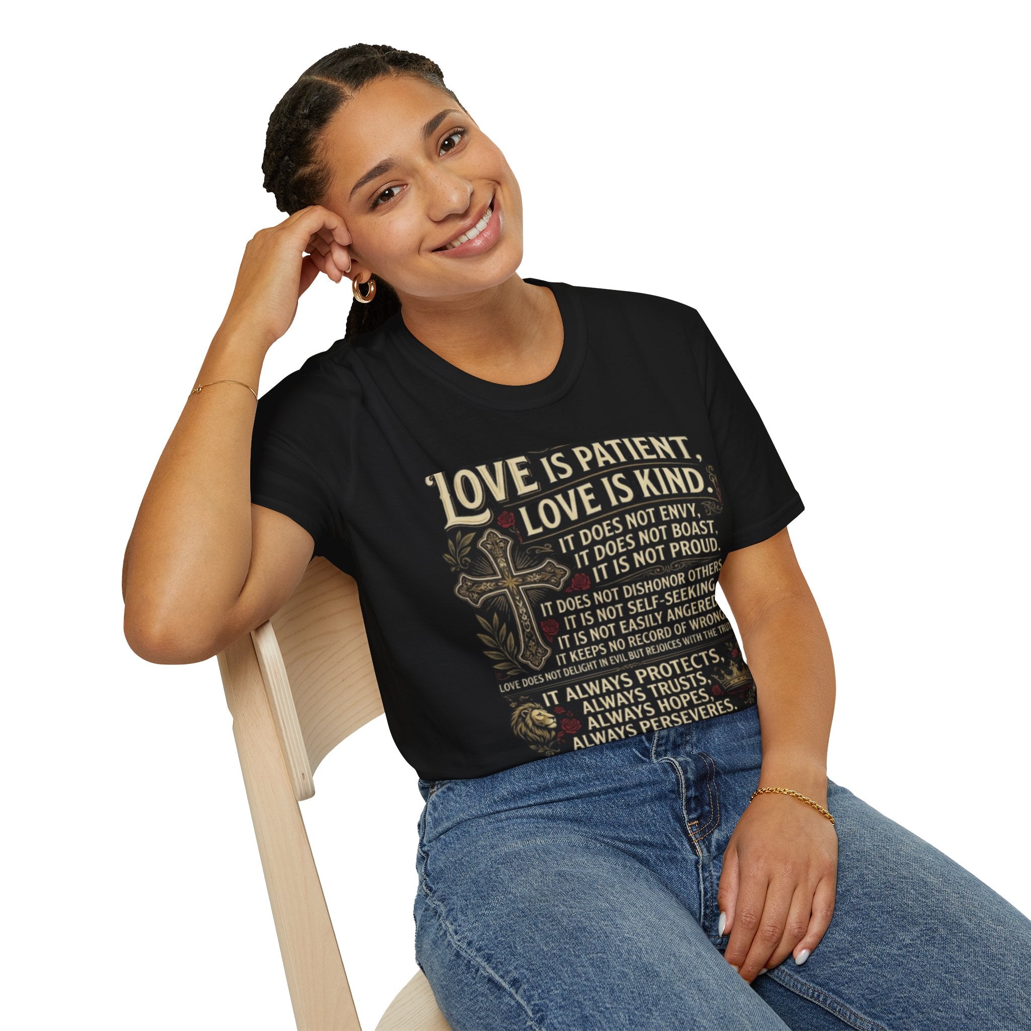Love Is Patient Scripture T-Shirt — 1 Corinthians 13 Christian Faith Tee