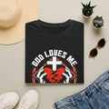 God Loves Me T-Shirt — Christian Faith Heart Cross Graphic Tee
