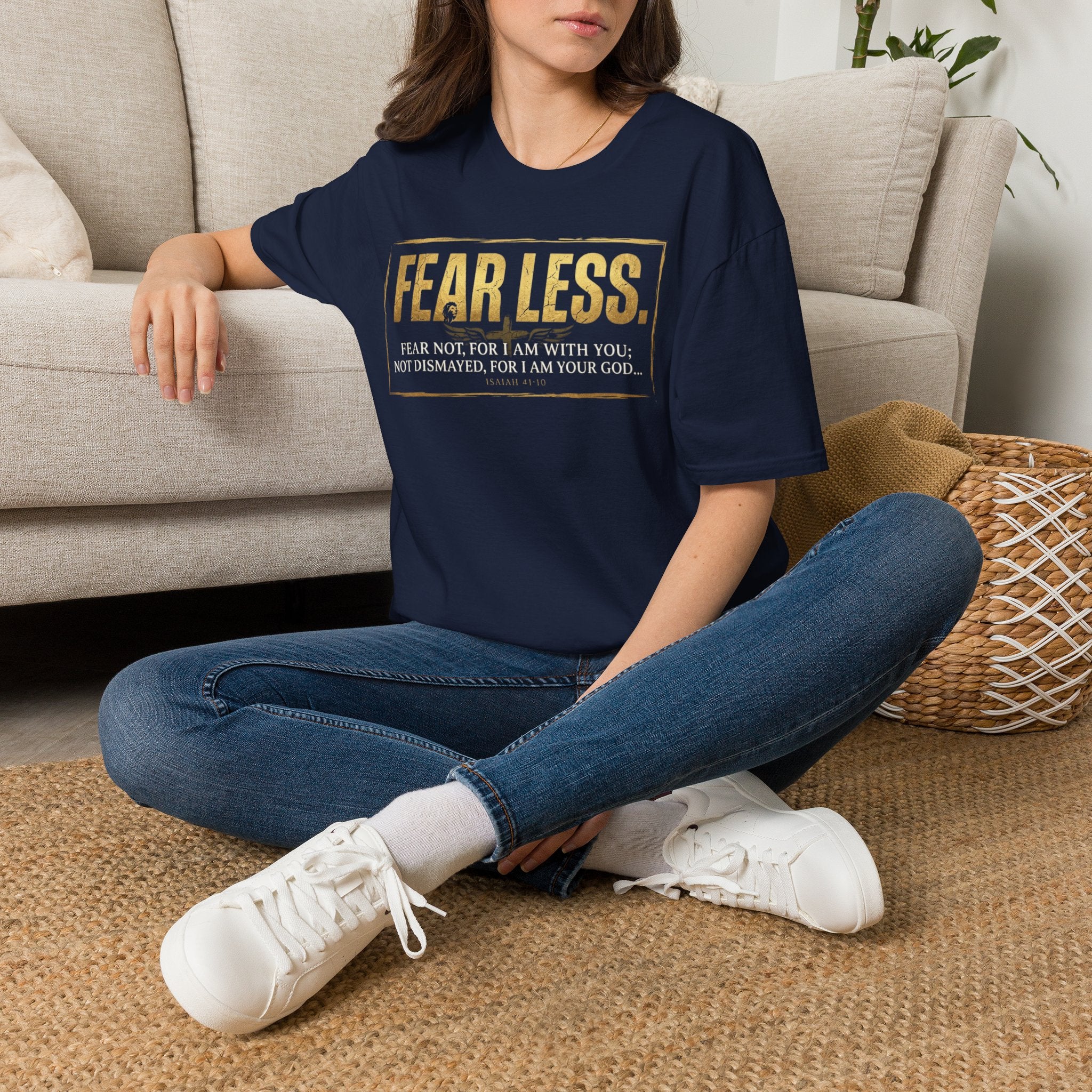 Fear Less T‑Shirt — Inspirational Christian Scripture Tee (Isaiah 41:10)