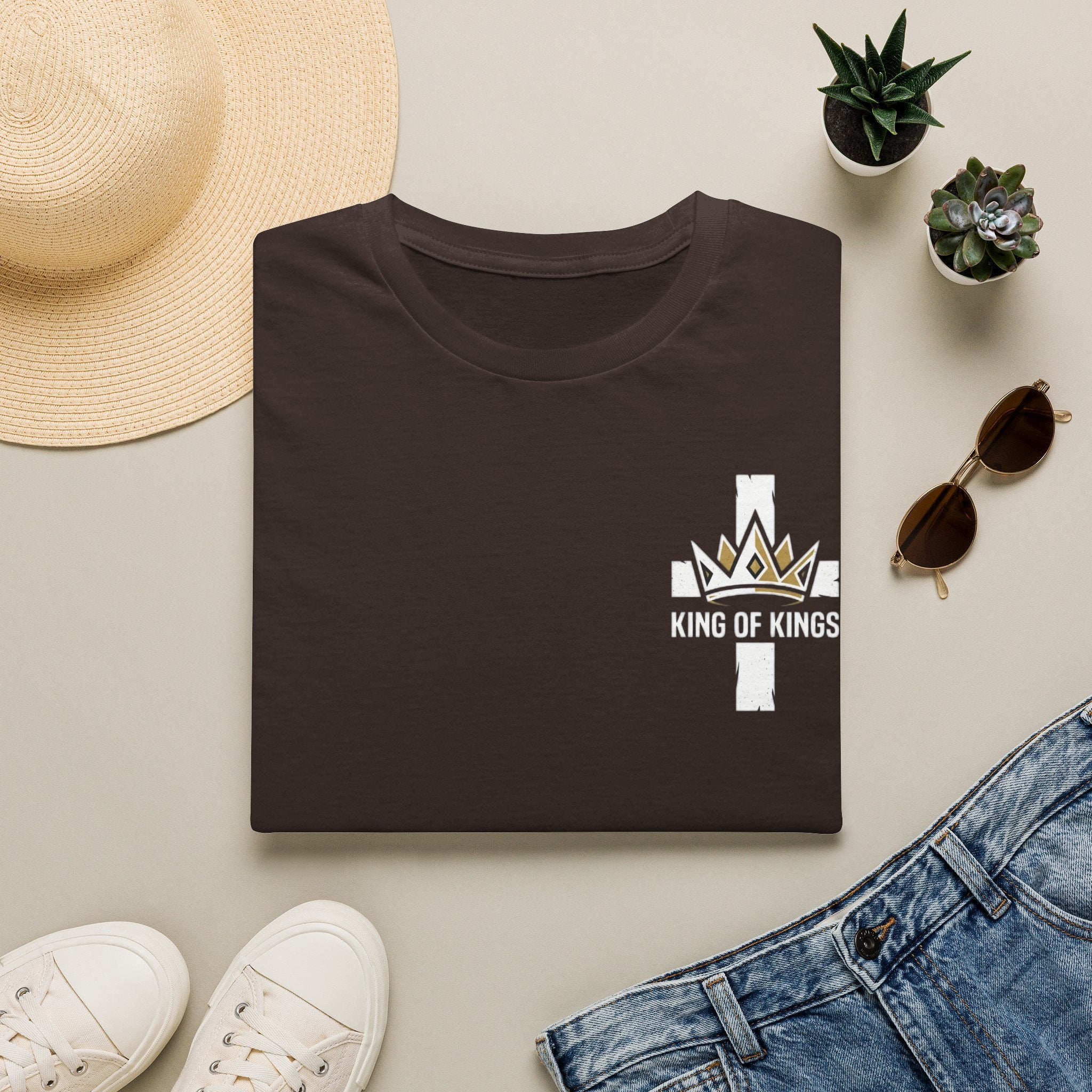 King of Kings Cross T‑Shirt — Christian Faith Crown Graphic