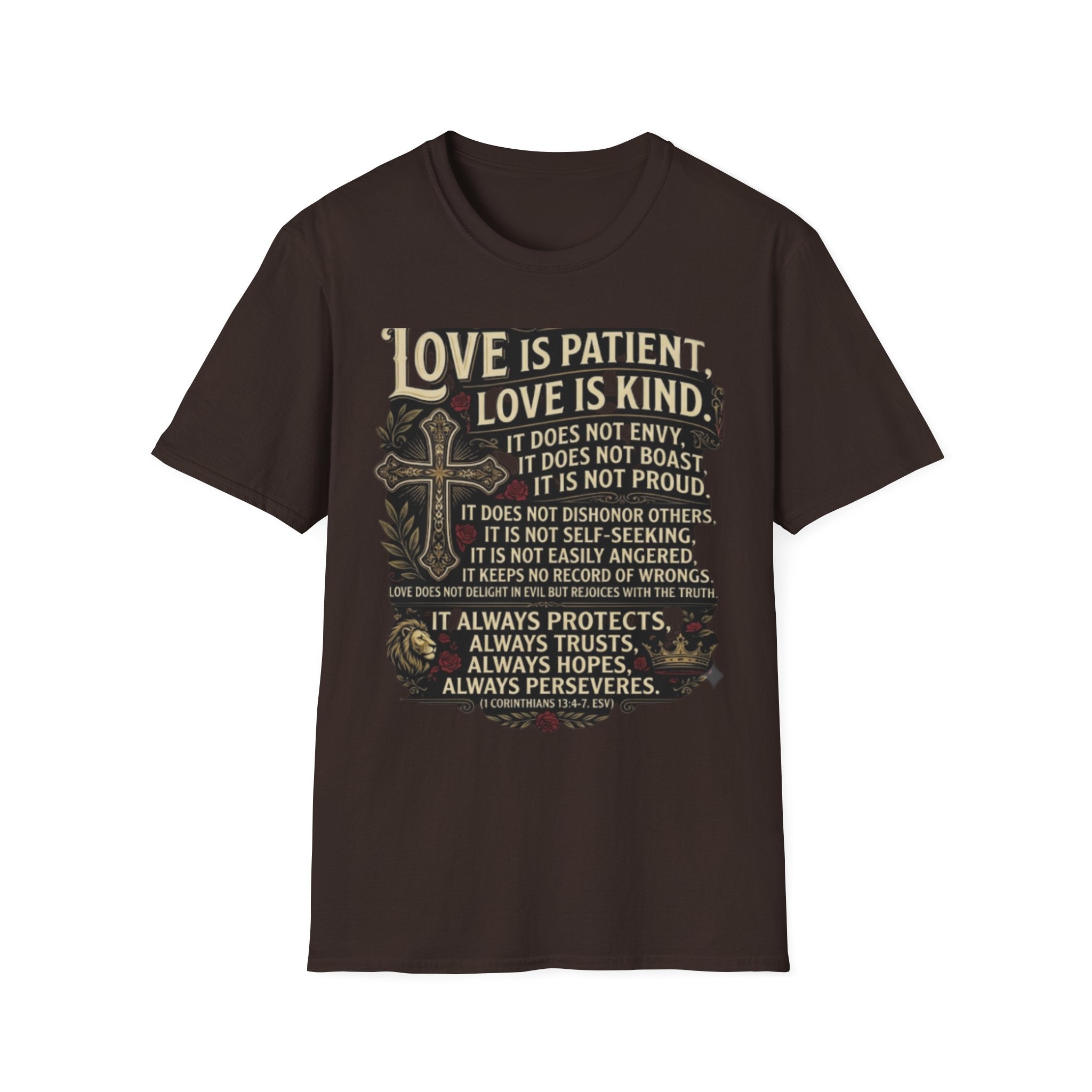 Love Is Patient Scripture T-Shirt — 1 Corinthians 13 Christian Faith Tee
