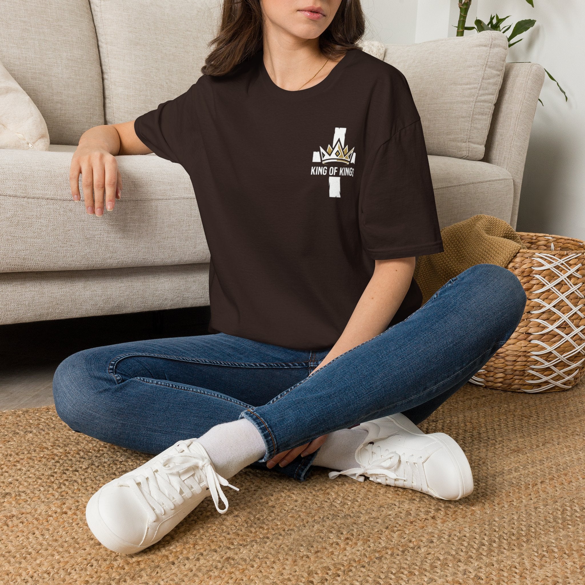 King of Kings Cross T‑Shirt — Christian Faith Crown Graphic