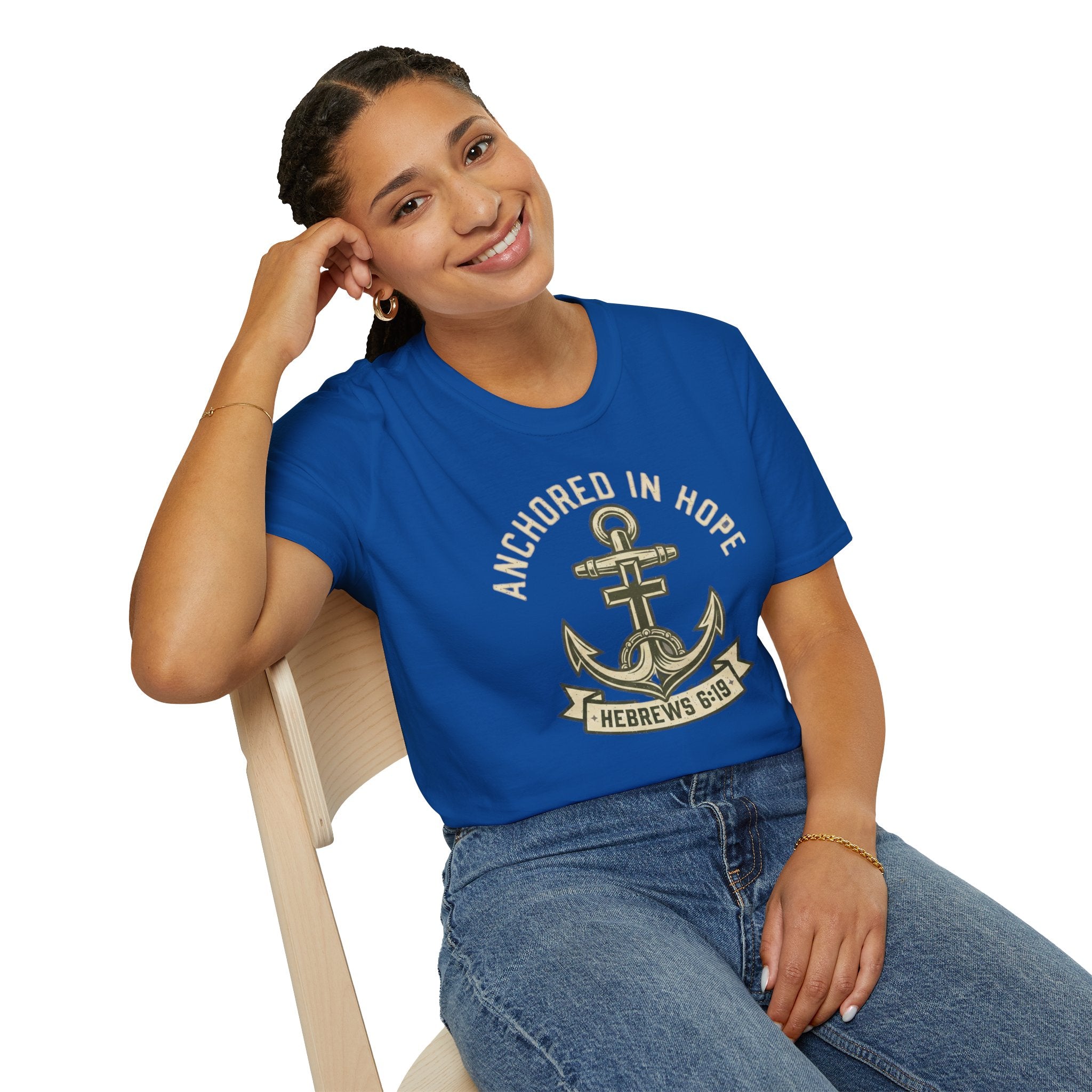 Anchored In Hope T-Shirt — Hebrews 6:19 Christian Faith Tee
