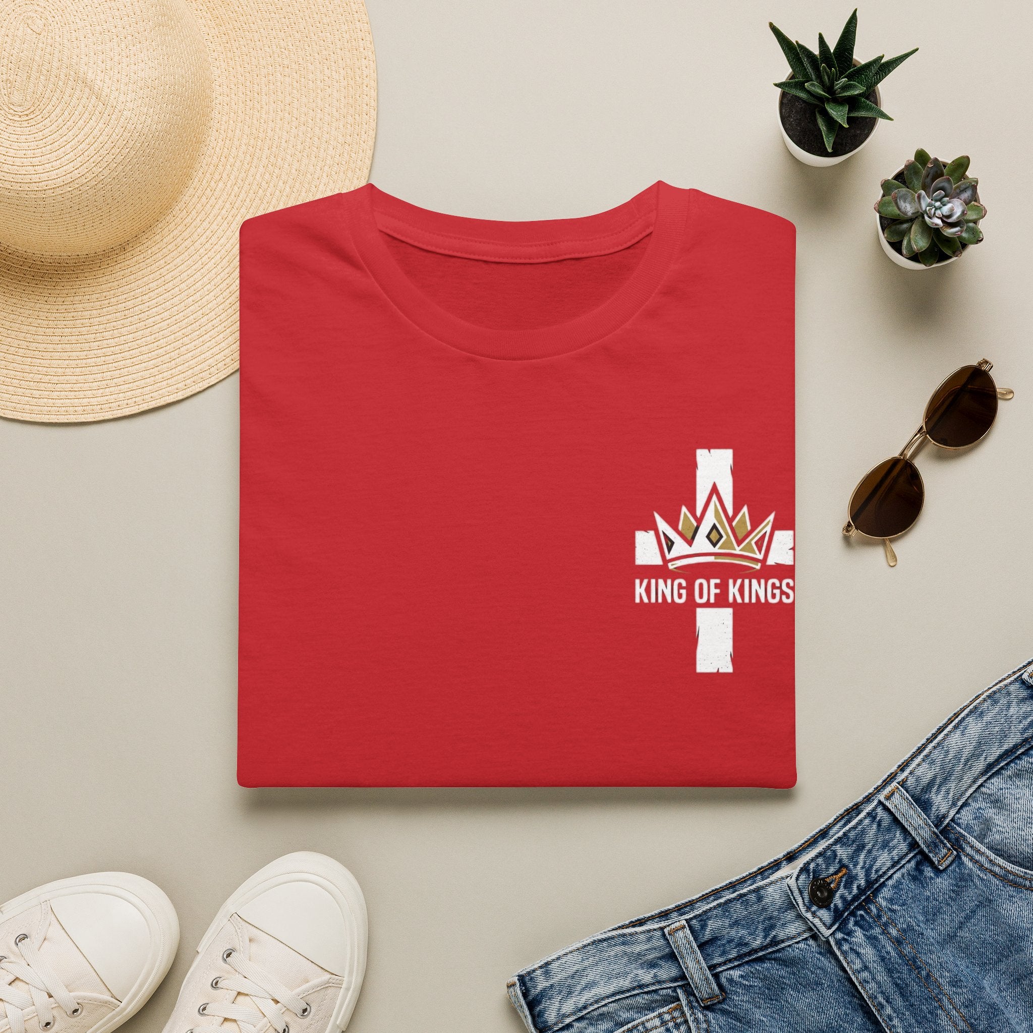 King of Kings Cross T‑Shirt — Christian Faith Crown Graphic