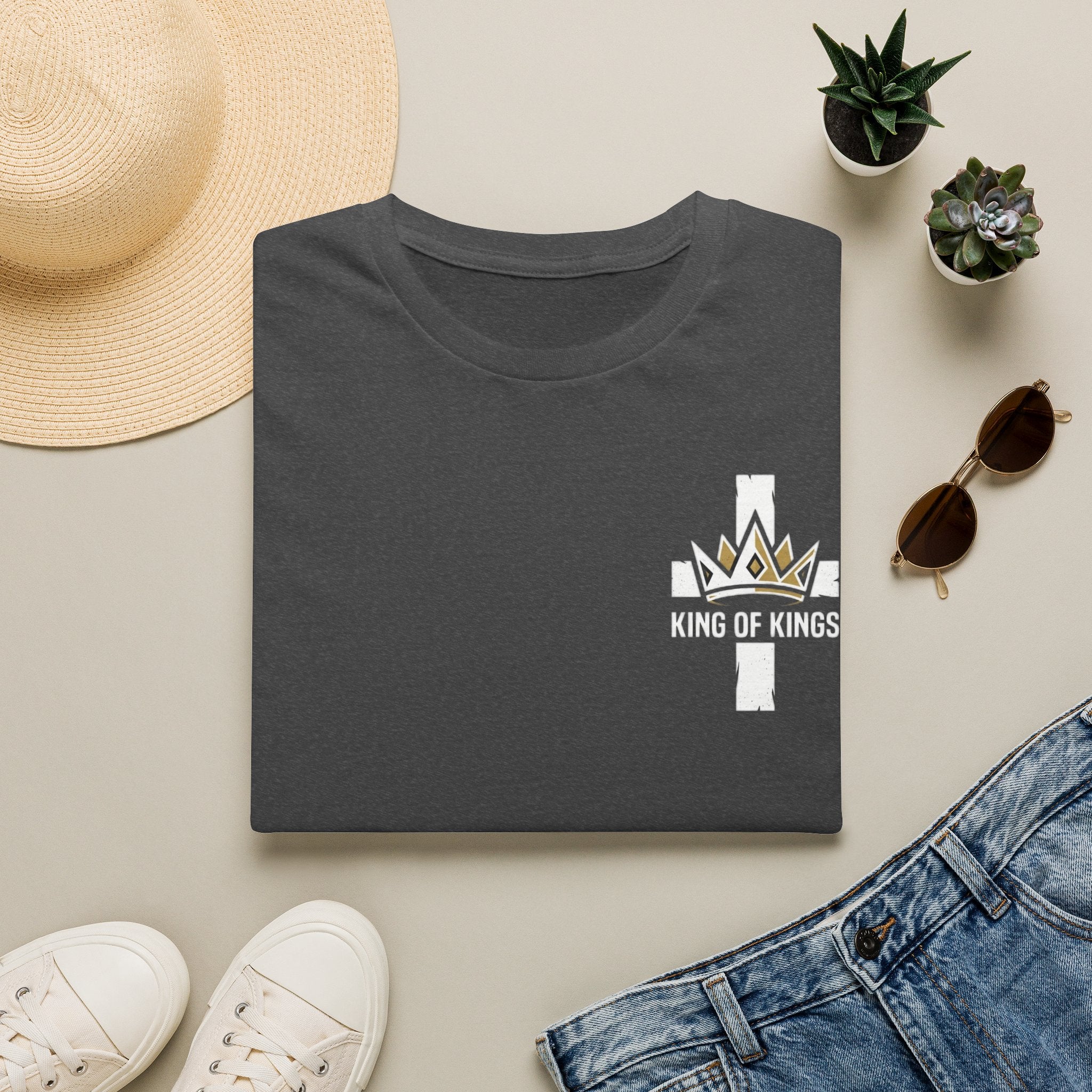 King of Kings Cross T‑Shirt — Christian Faith Crown Graphic