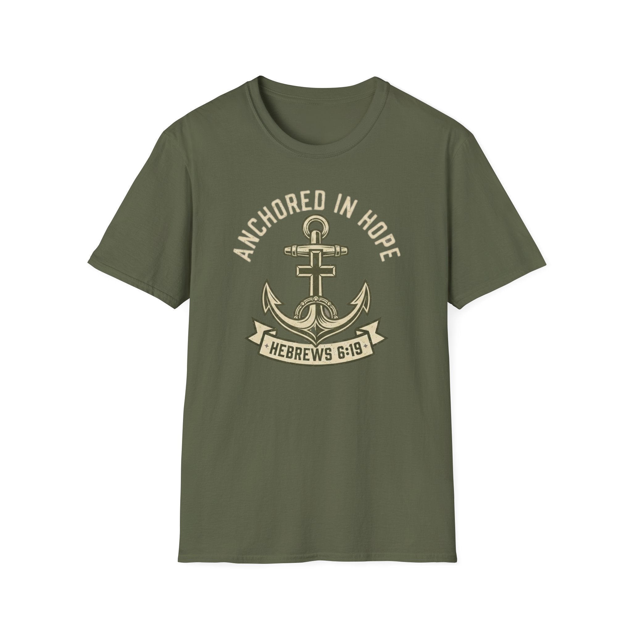 Anchored In Hope T-Shirt — Hebrews 6:19 Christian Faith Tee