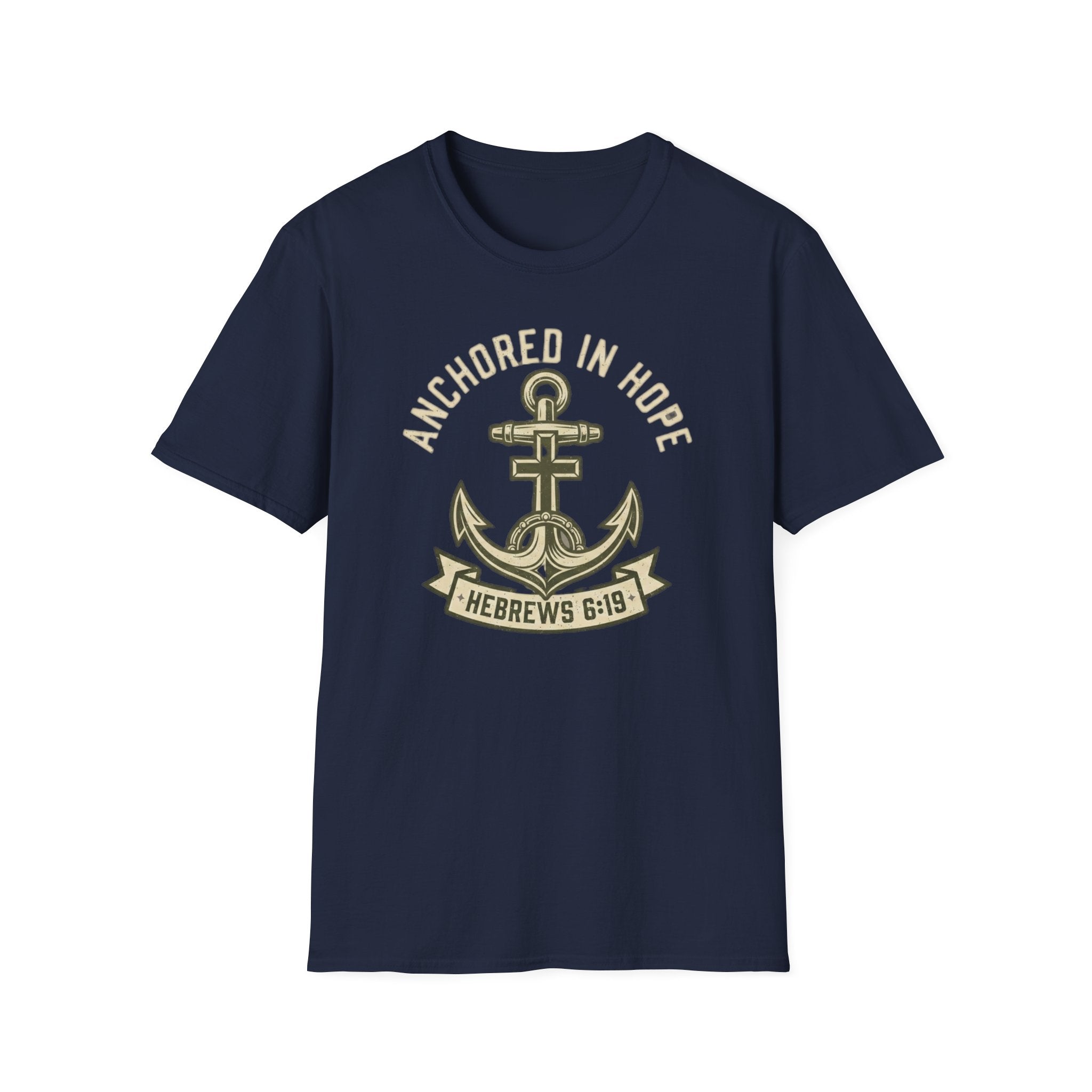 Anchored In Hope T-Shirt — Hebrews 6:19 Christian Faith Tee