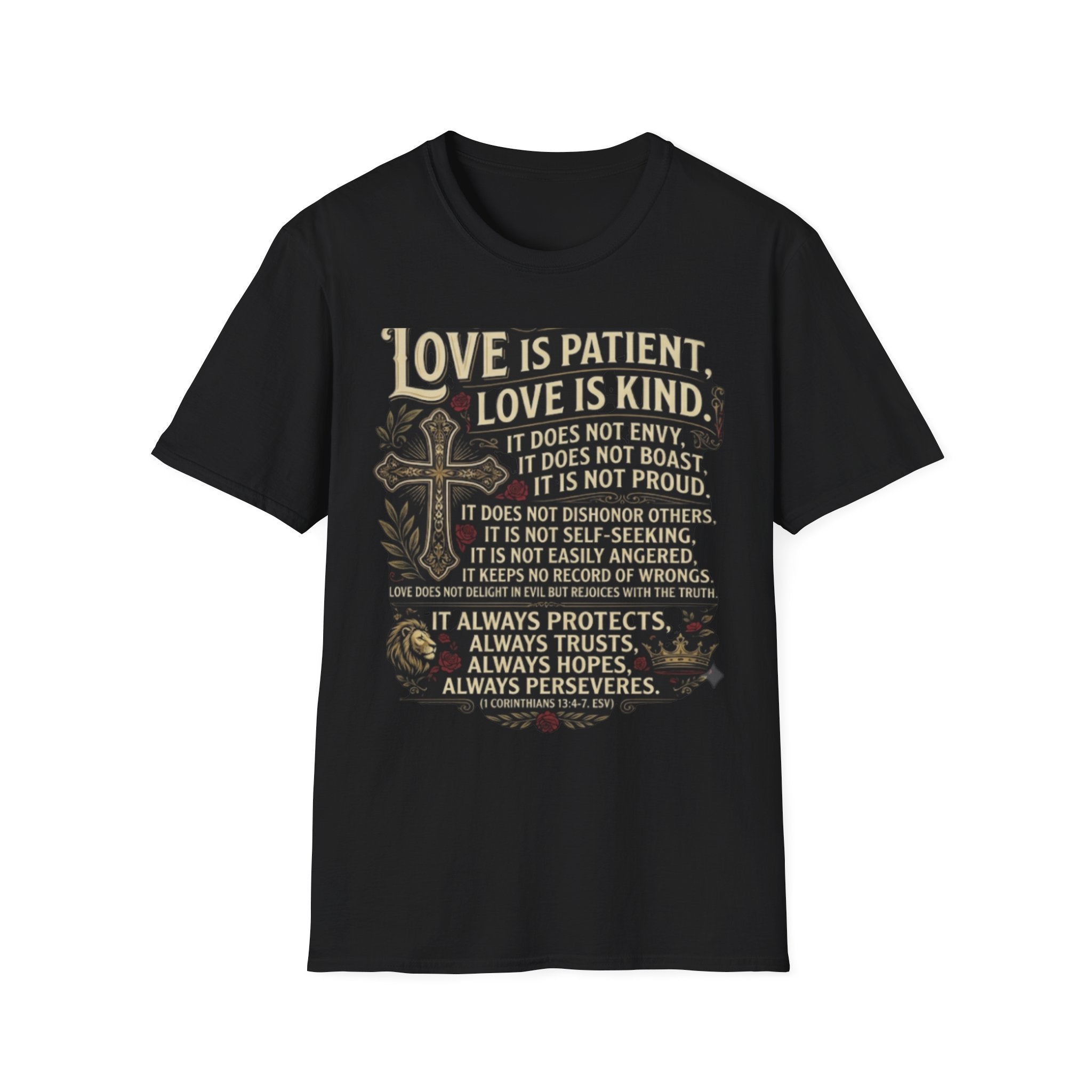 Love Is Patient Scripture T-Shirt — 1 Corinthians 13 Christian Faith Tee