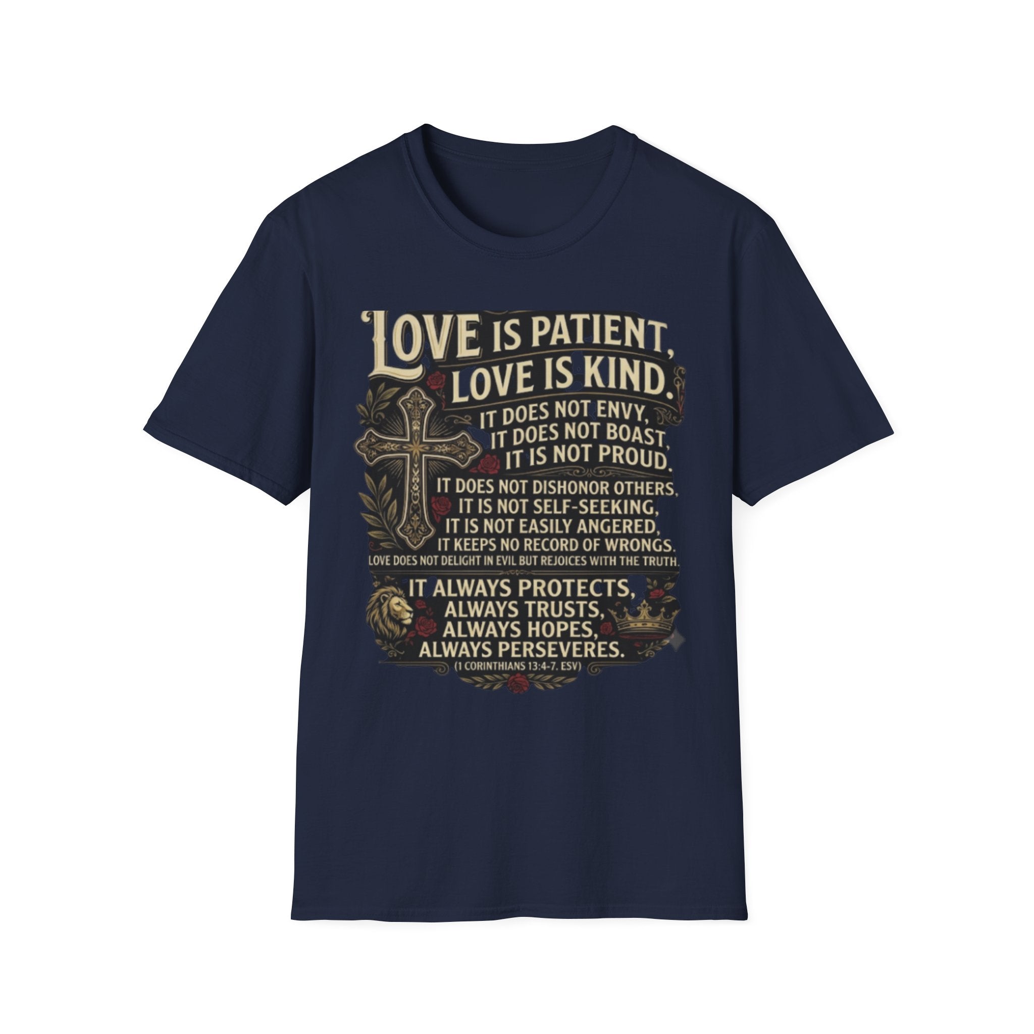 Love Is Patient Scripture T-Shirt — 1 Corinthians 13 Christian Faith Tee
