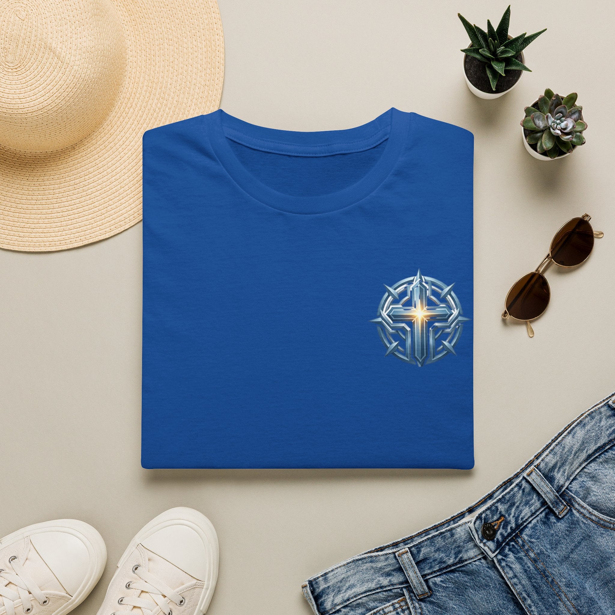 Christian Compass Cross T-Shirt — Small Chest Faith Graphic