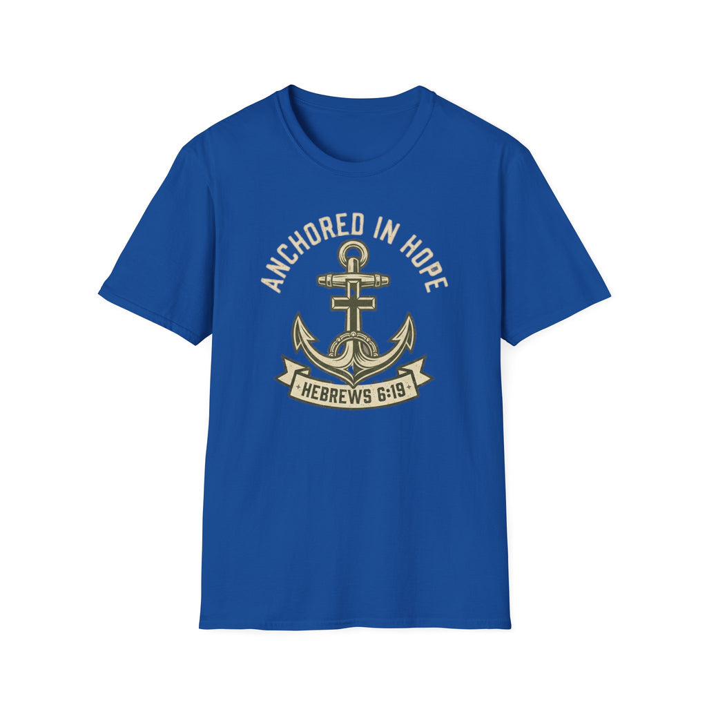 Anchored In Hope T-Shirt — Hebrews 6:19 Christian Faith Tee