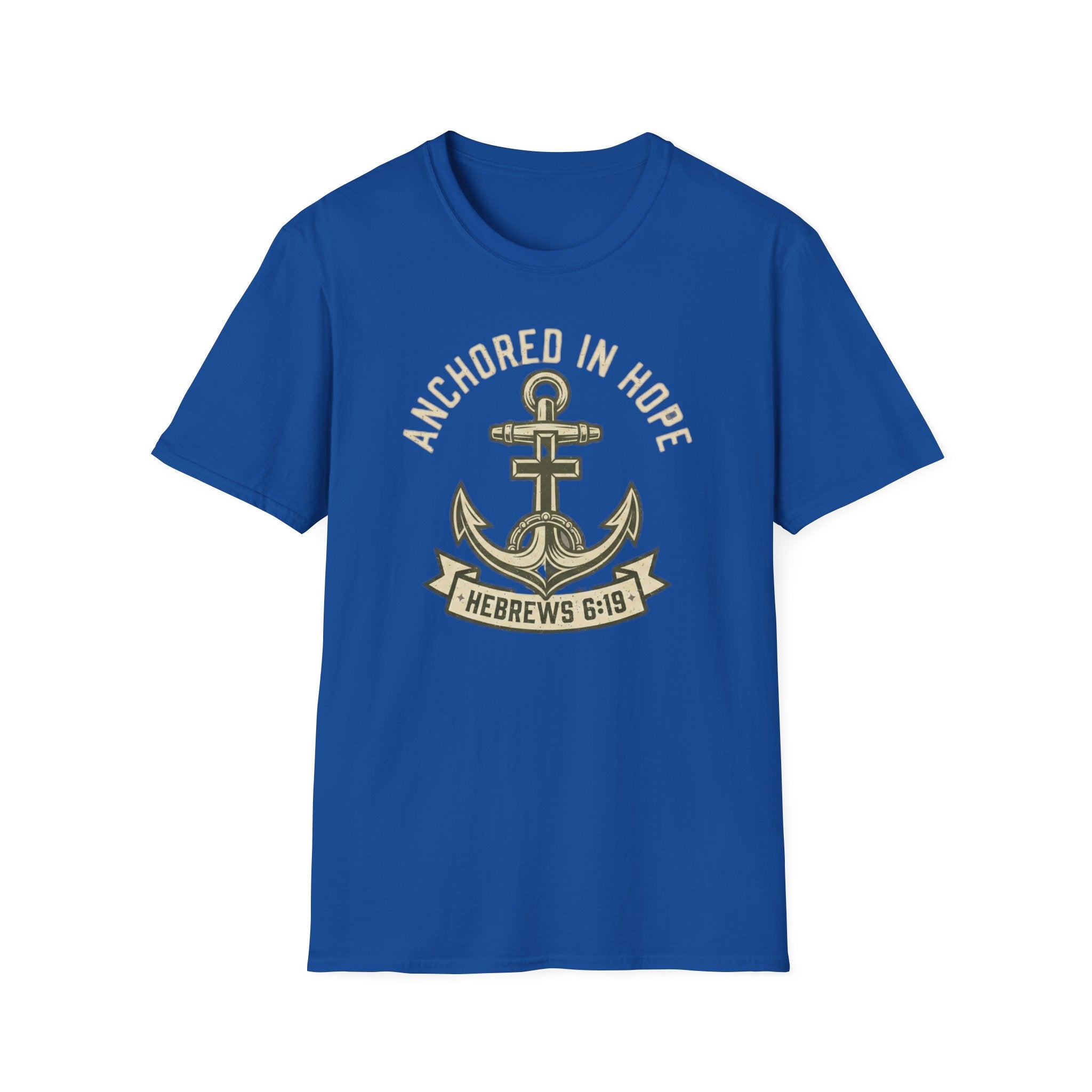 Anchored In Hope T-Shirt — Hebrews 6:19 Christian Faith Tee