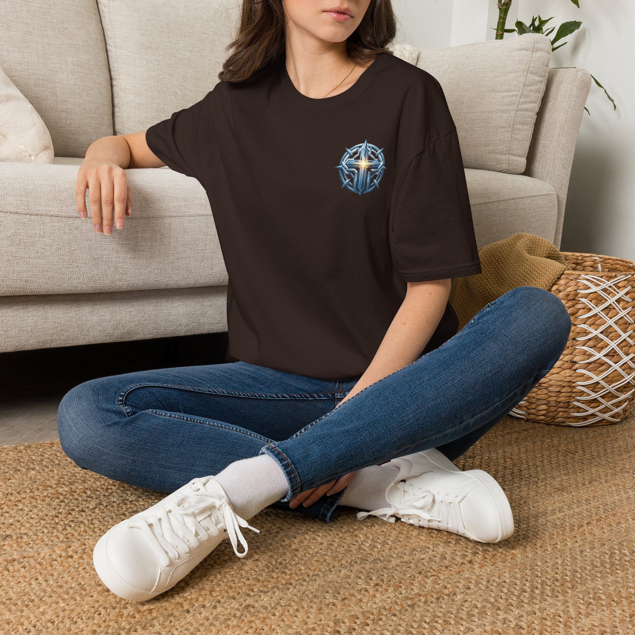 Christian Compass Cross T-Shirt — Small Chest Faith Graphic
