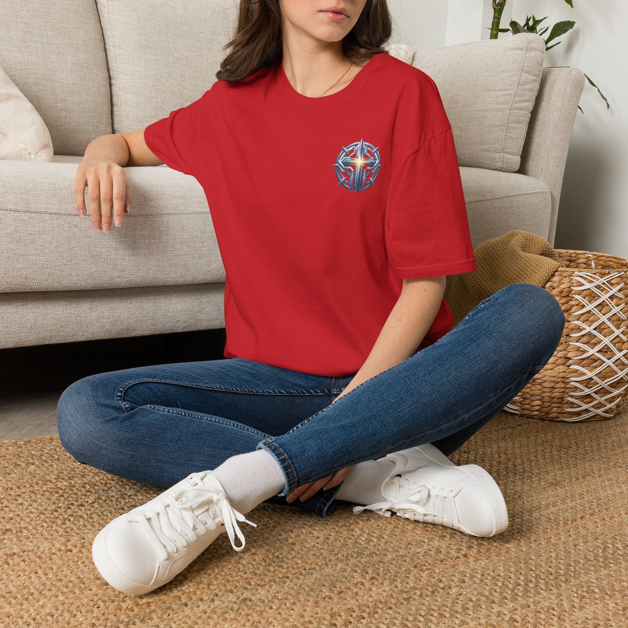 Christian Compass Cross T-Shirt — Small Chest Faith Graphic