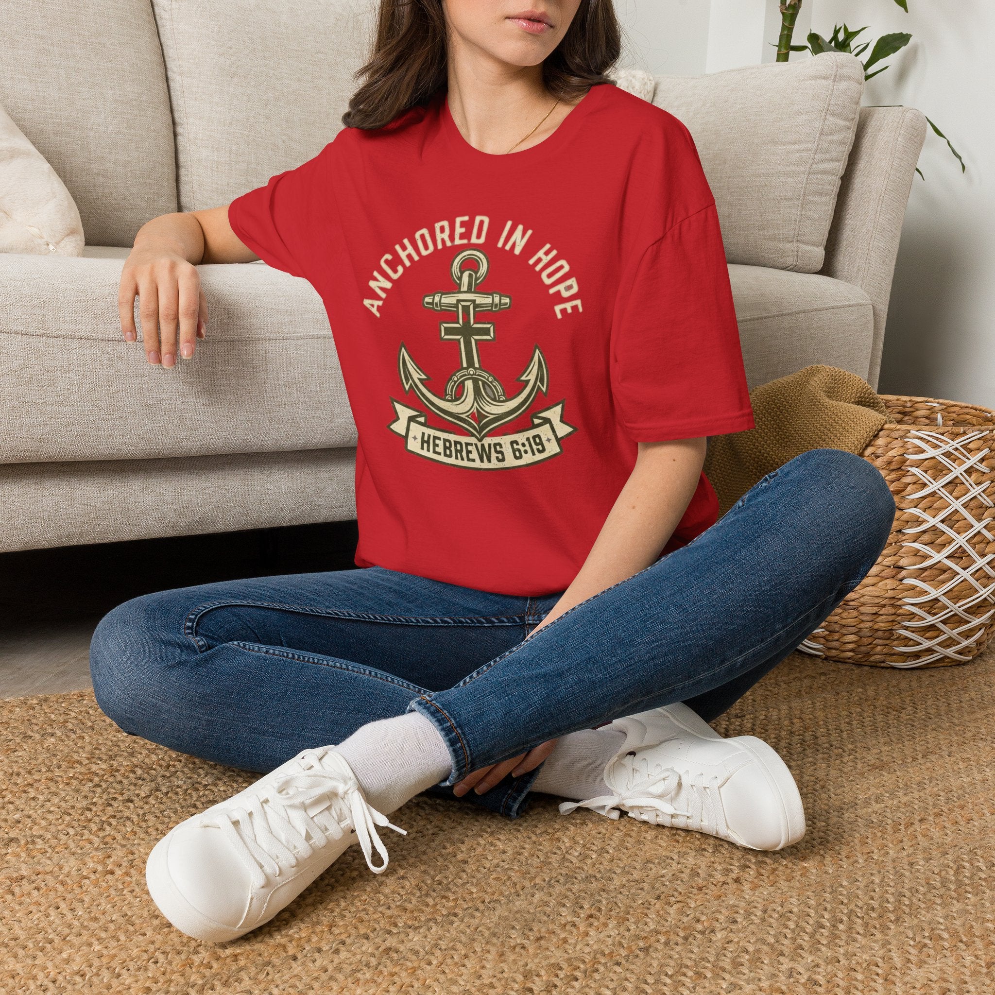 Anchored In Hope T-Shirt — Hebrews 6:19 Christian Faith Tee