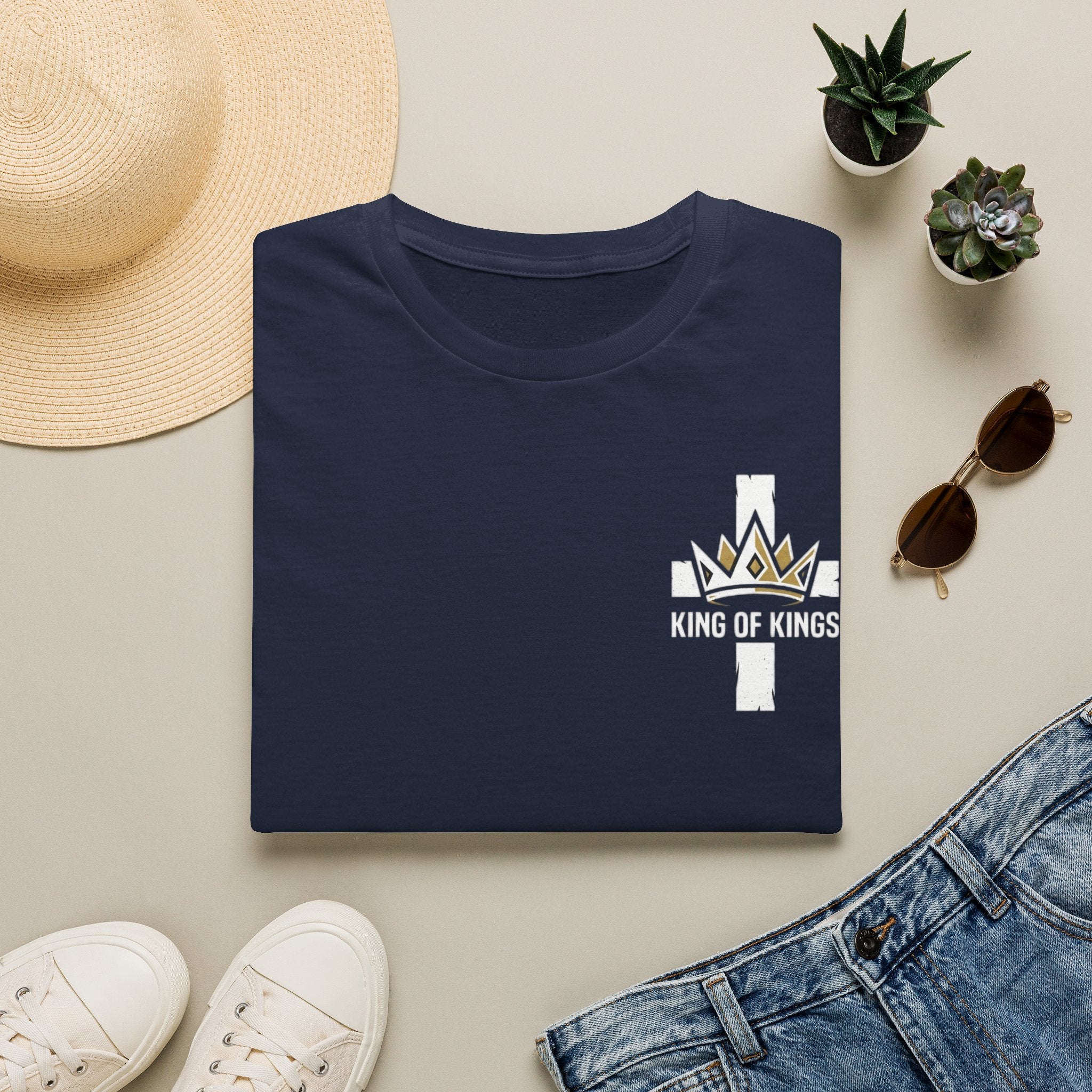King of Kings Cross T‑Shirt — Christian Faith Crown Graphic