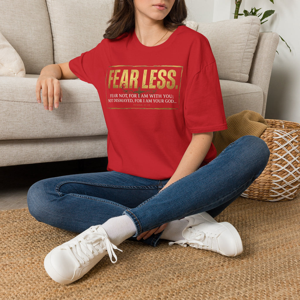 Fear Less T‑Shirt — Inspirational Christian Scripture Tee (Isaiah 41:10)