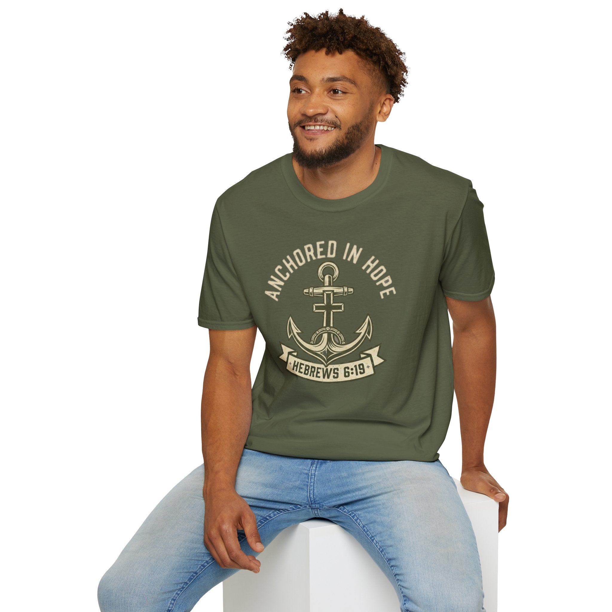 Anchored In Hope T-Shirt — Hebrews 6:19 Christian Faith Tee