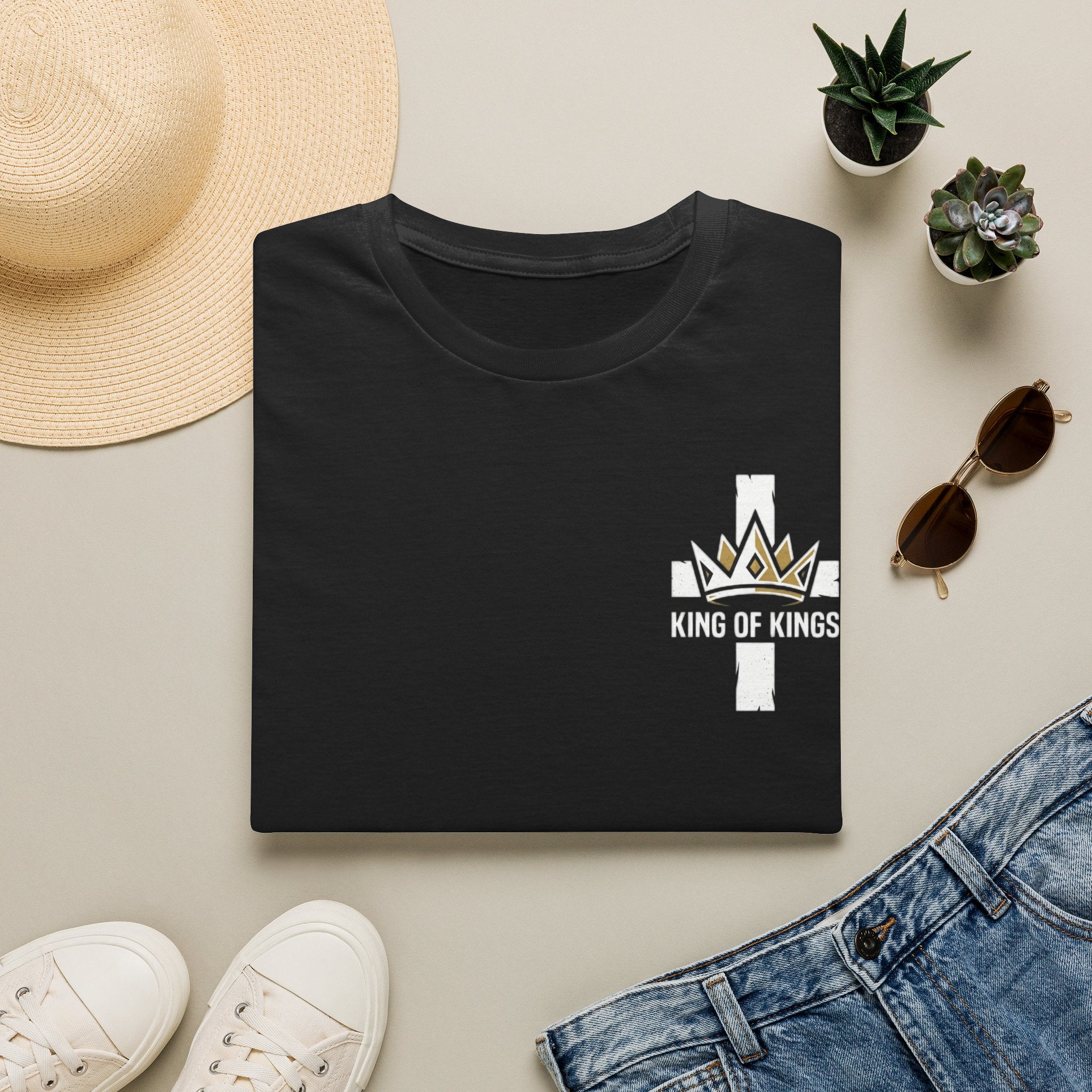 King of Kings Cross T‑Shirt — Christian Faith Crown Graphic