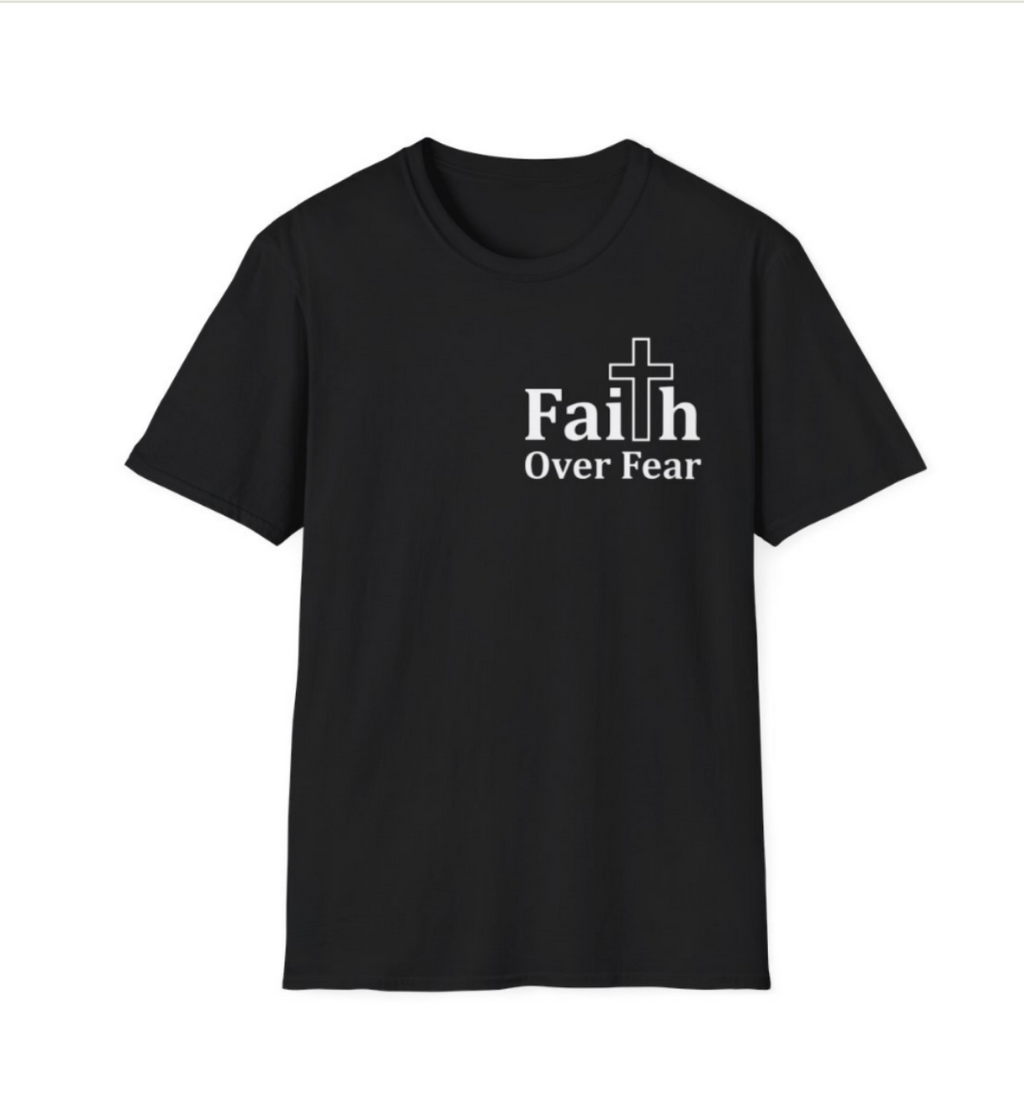 Faith Over Fear T-Shirt — Christian Cross Inspirational Tee